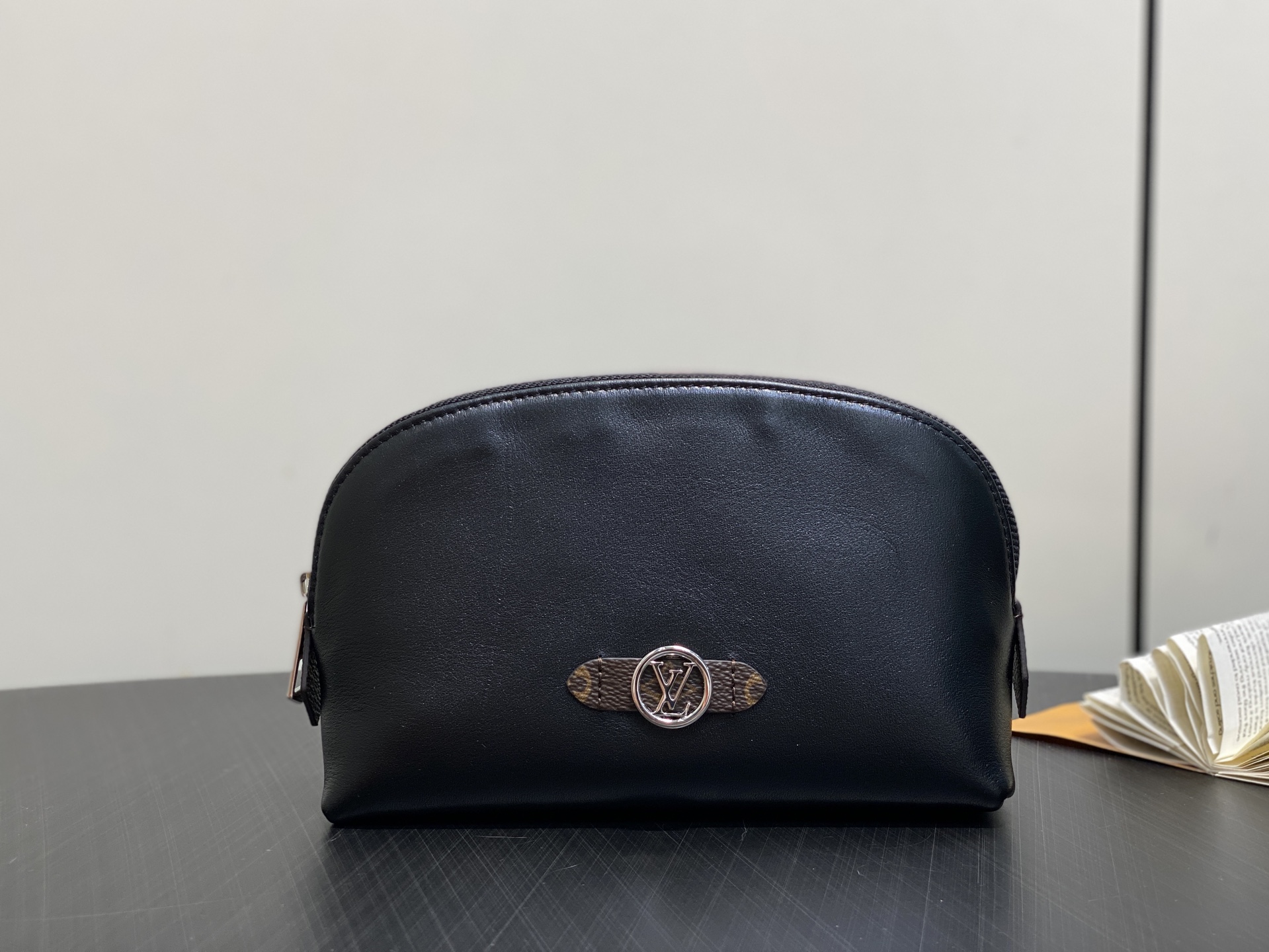 Louis Vuitton Pochette Cosmetique PM Black Leather Cosmetic Pouch M15205 2 i1756792797706 5739 0 0