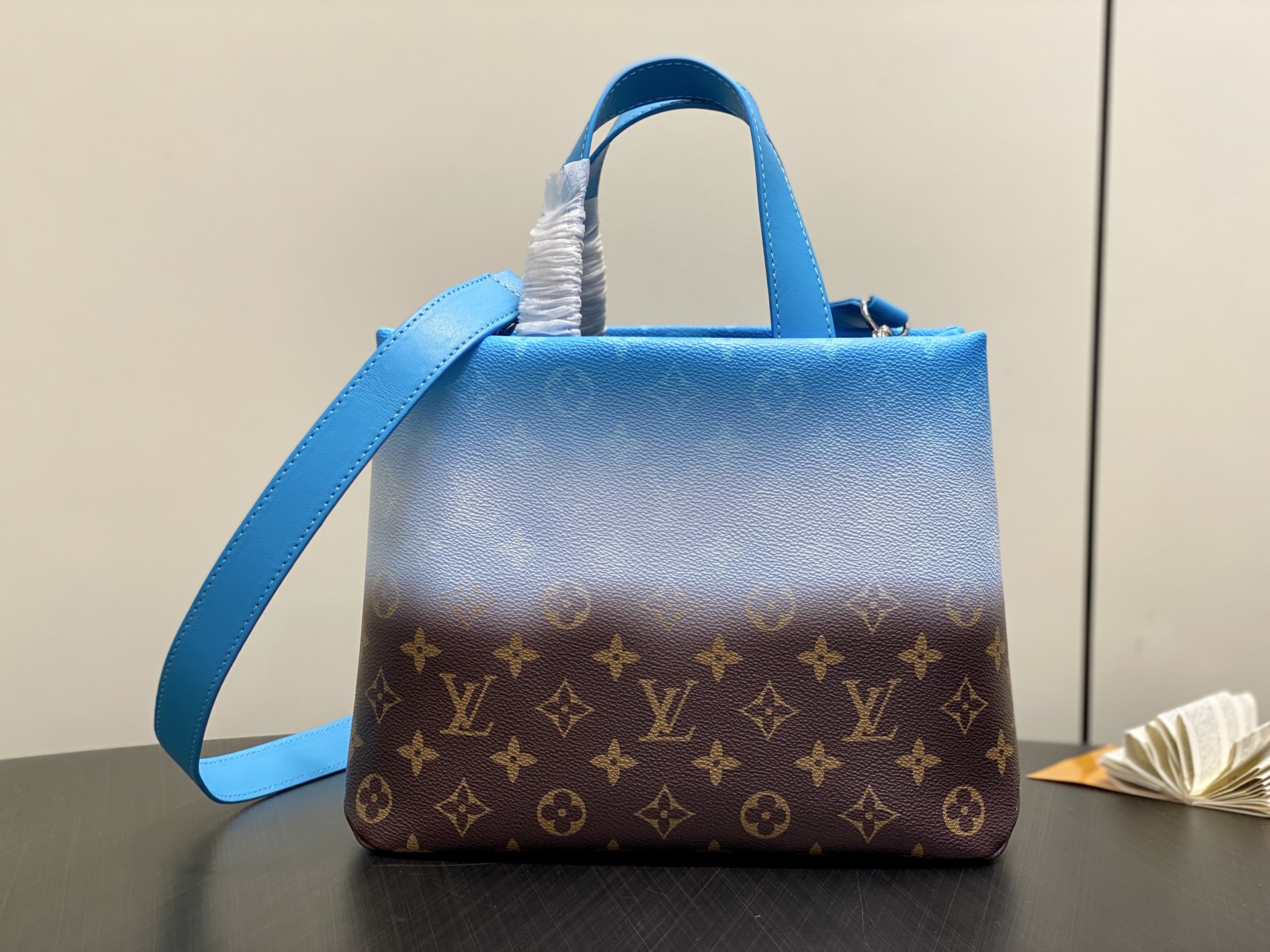 Louis Vuitton Mini Shopper Tote Bag, Blue Gradient Leather Handbag 3 i1757396606778 5665 0 2