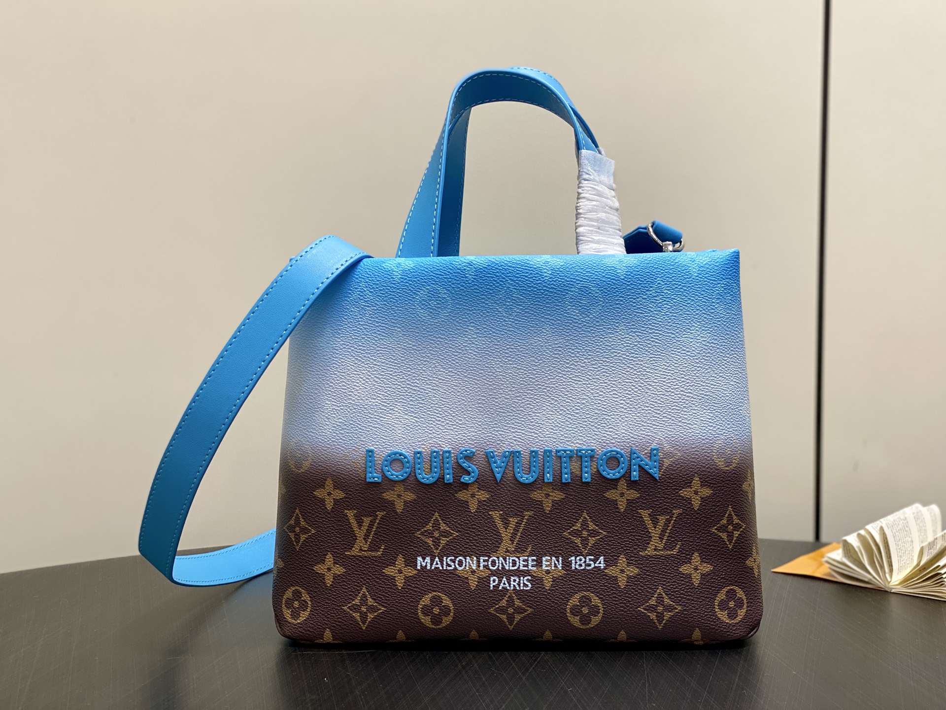 Louis Vuitton Mini Shopper Tote Bag, Blue Gradient Leather Handbag 1 i1757396610257 2005 0 0