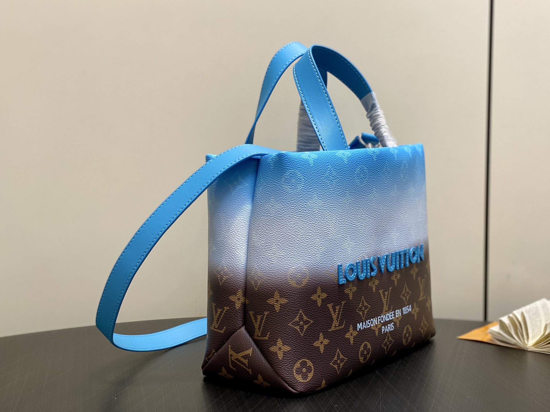 Louis Vuitton Mini Shopper Tote Bag, Blue Gradient Leather Handbag 2 i1757396610411 7897 0 1