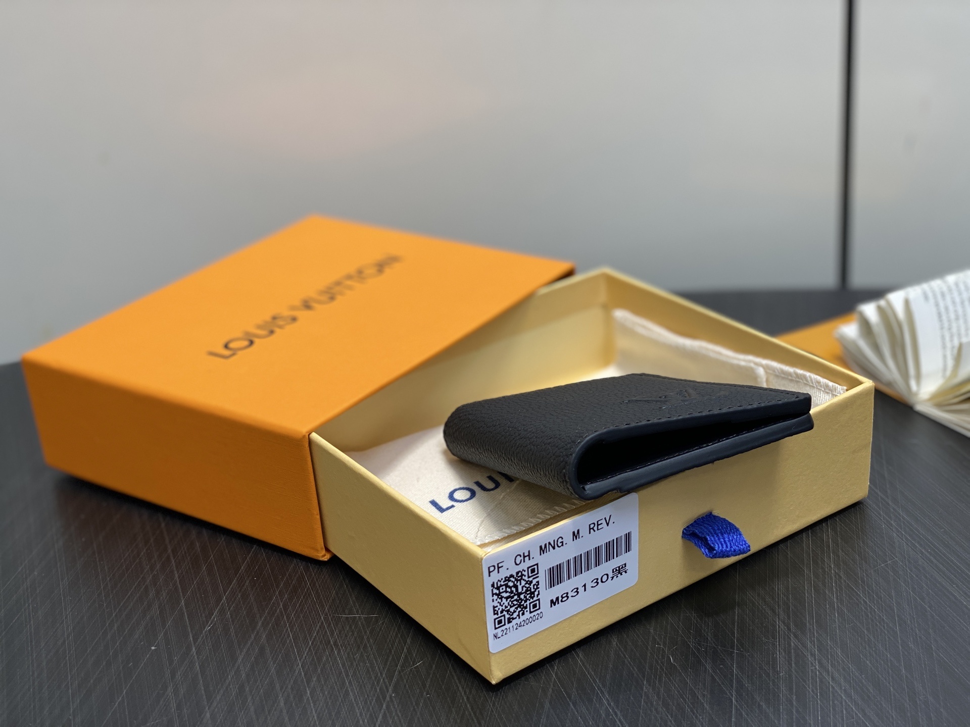 【顶级原单】M25951黑色 荔枝纹全皮卡包 Pocket organizer 口袋钱夹 LV Aero