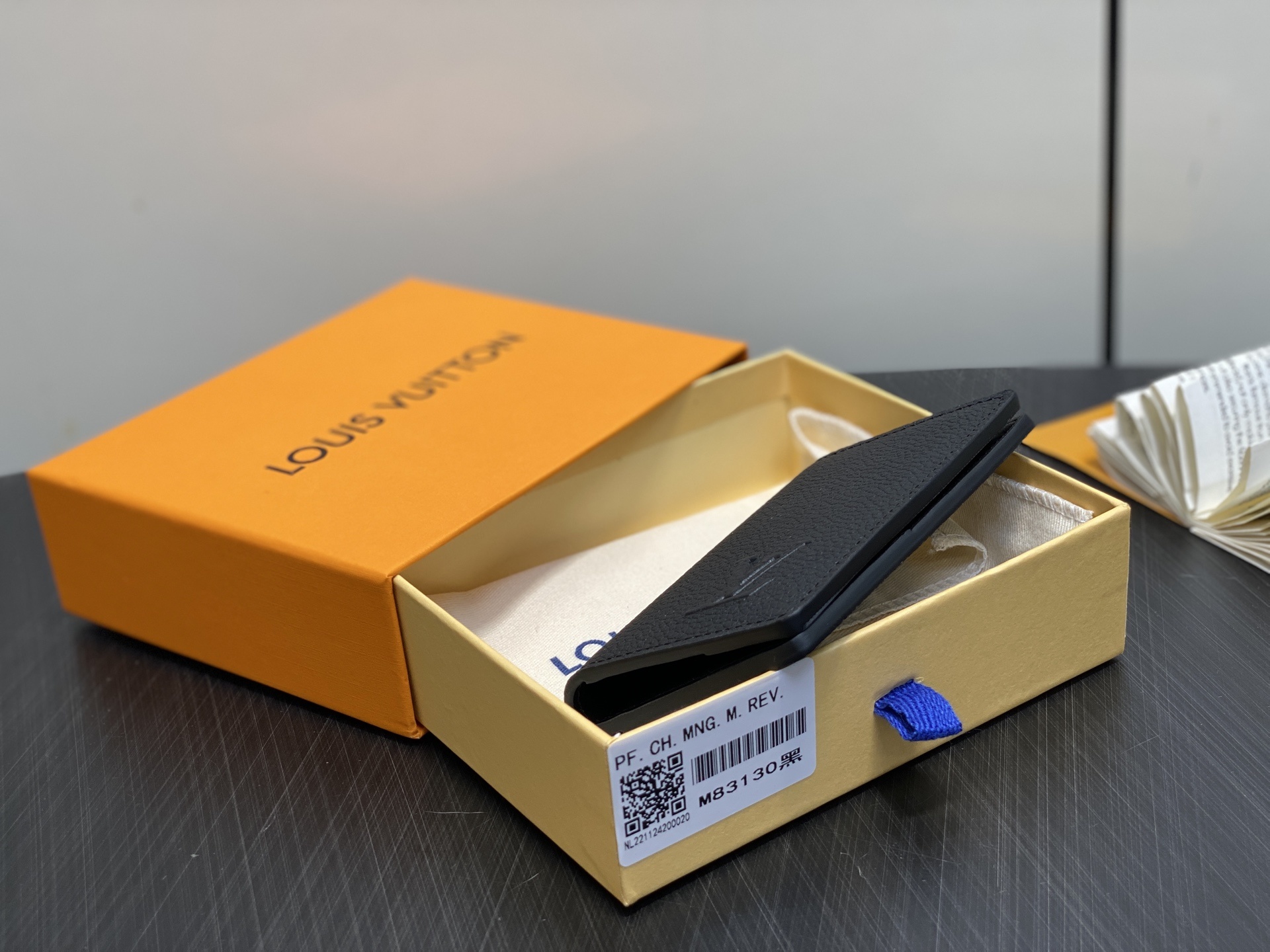 【顶级原单】M25951黑色 荔枝纹全皮卡包 Pocket organizer 口袋钱夹 LV Aero