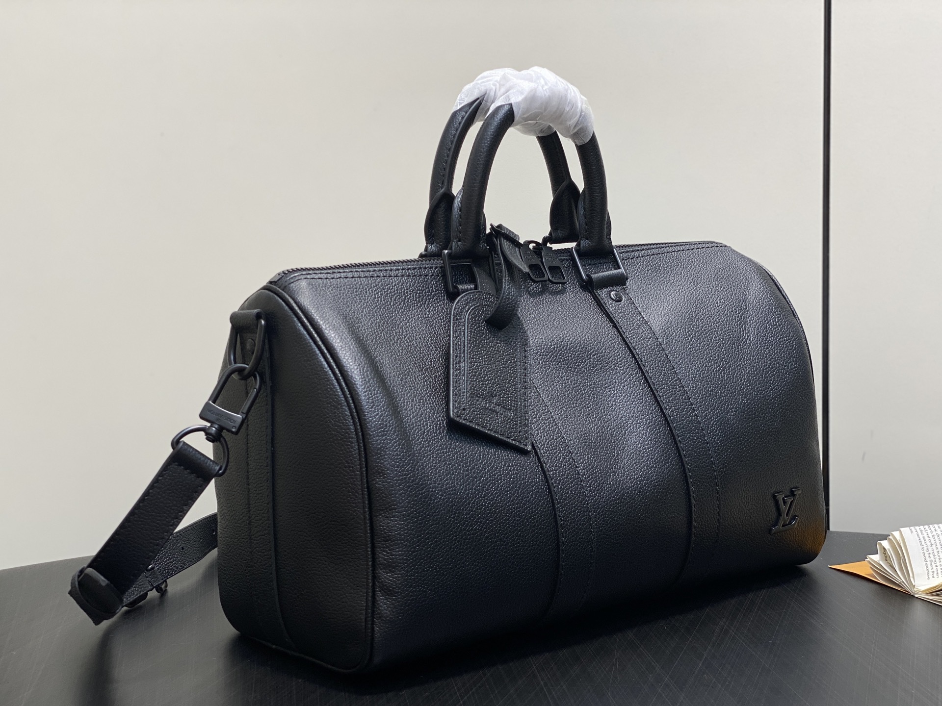 【顶级原单】M15249黑色 全皮旅行袋 Keepall Bandoulière 35手袋 这款实用百搭