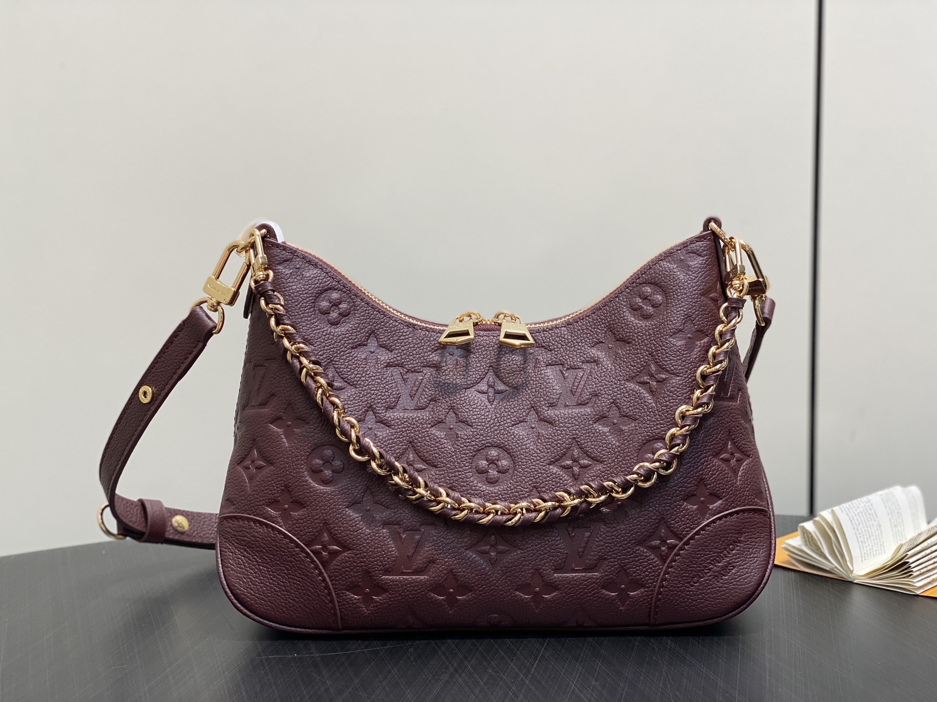 【顶级原单】M12930紫红色 M25827全皮链条包牛角包 Boulogne PM 手袋 本季的布洛涅