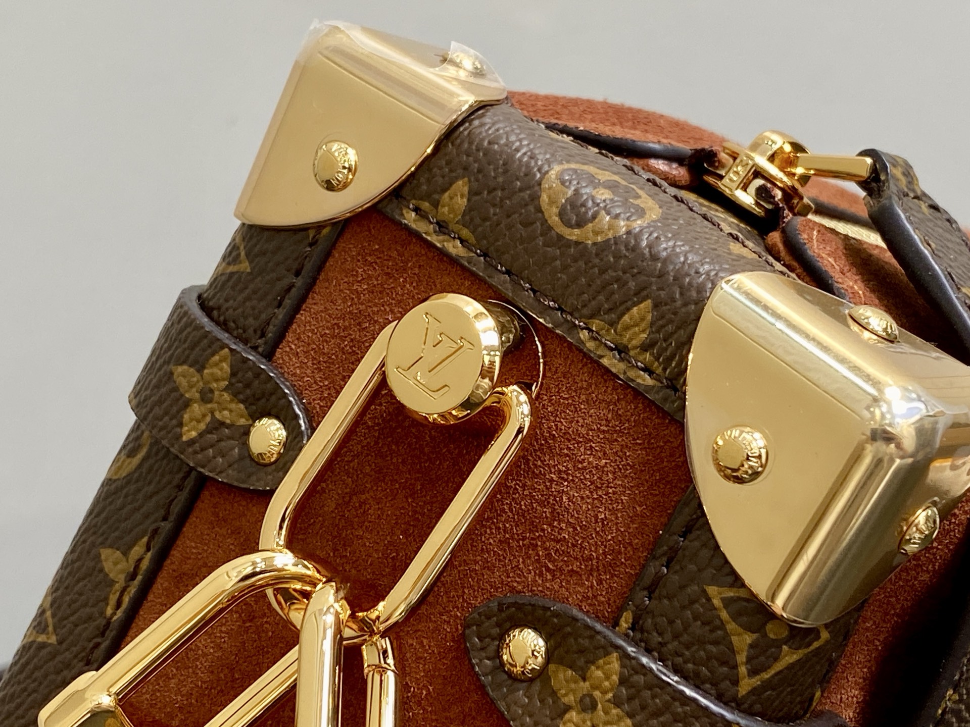 【顶级原单】N15072棕色 磨砂皮软盒子 SIDE TRUNK 中号手袋 本款 Side Trunk 