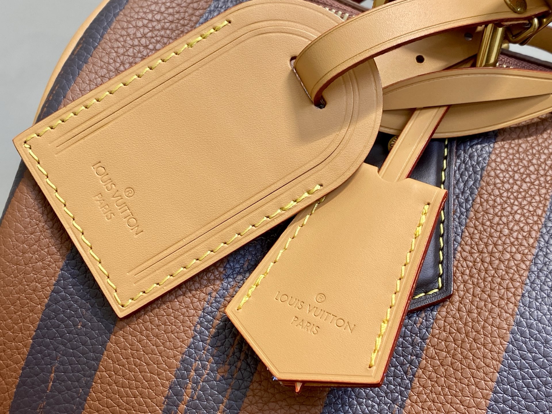 【顶级原单】M14064咖啡条纹 全皮speedy枕头包 SPEEDY BANDOULIÈRE30 手袋