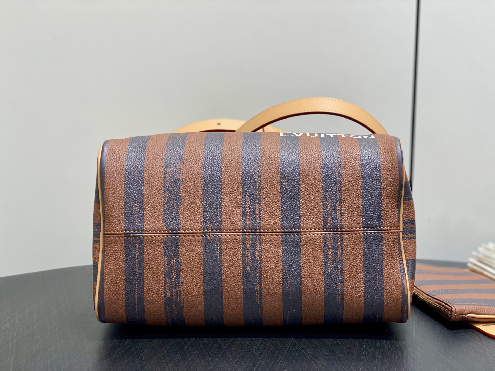 【顶级原单】M14064咖啡条纹 全皮speedy枕头包 SPEEDY BANDOULIÈRE30 手袋