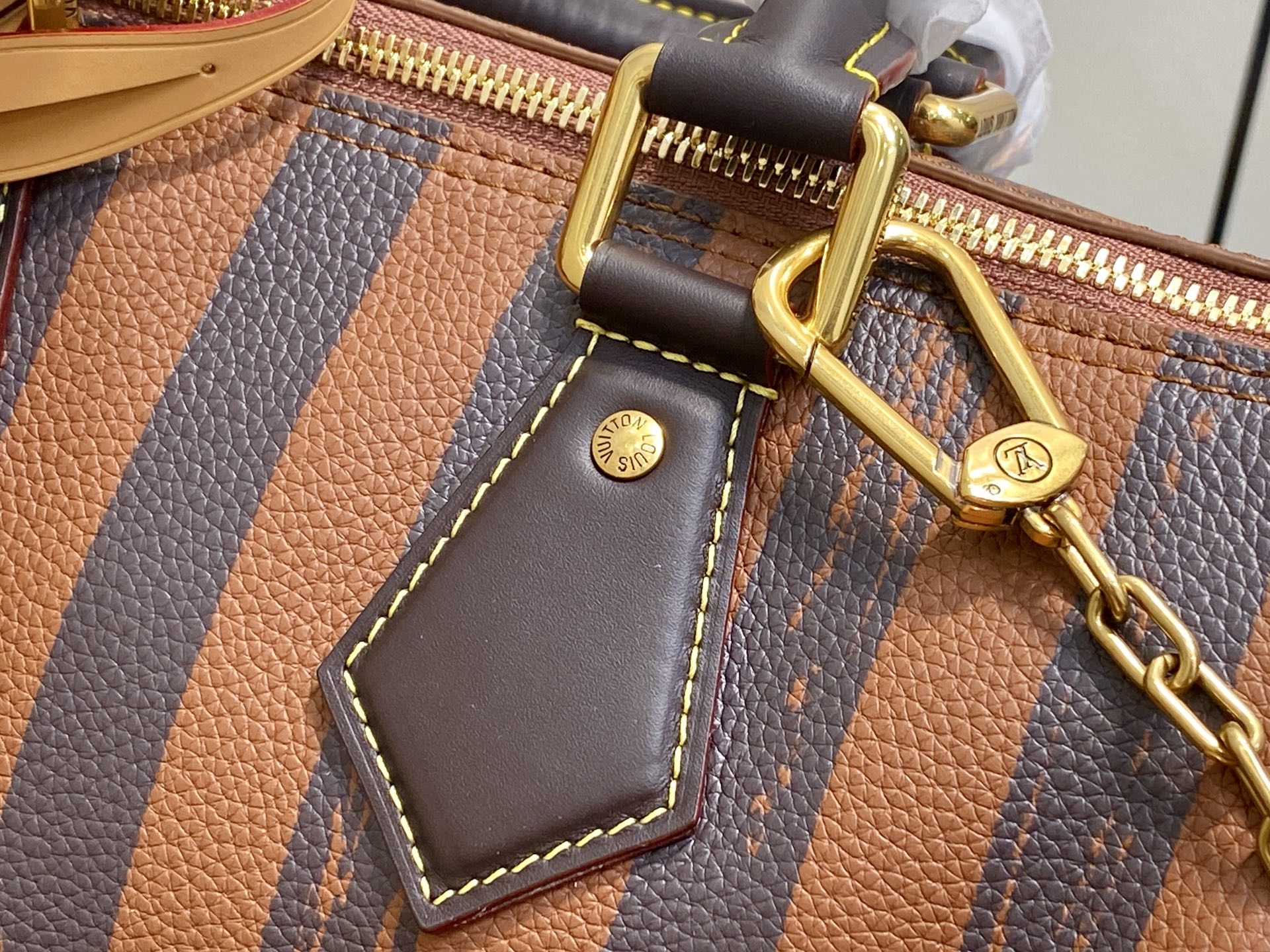 【顶级原单】M14064咖啡条纹 全皮speedy枕头包 SPEEDY BANDOULIÈRE30 手袋