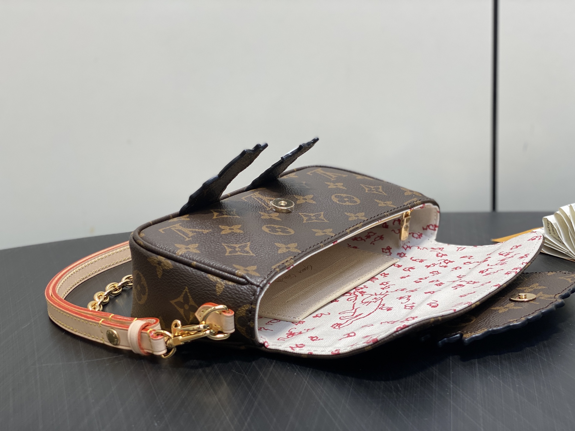 【顶级原单】M15148老花 猫咪 链条包腋下包 Wallet on Chain Ivy 手袋 独家的L