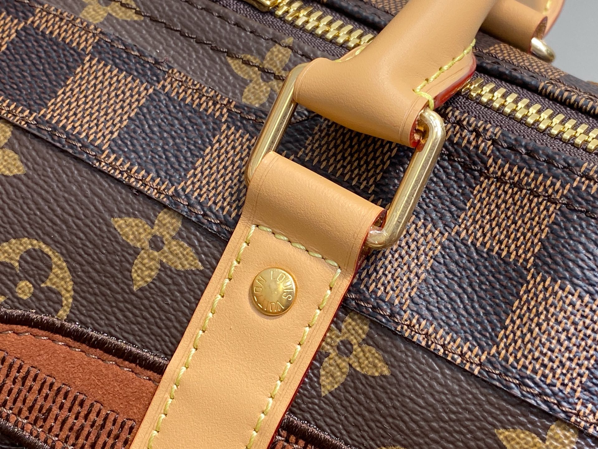 【顶级原单】M26119老花拼色 拼接拼色旅行袋 KEEPALL BANDOULIÈRE 50 旅行袋 