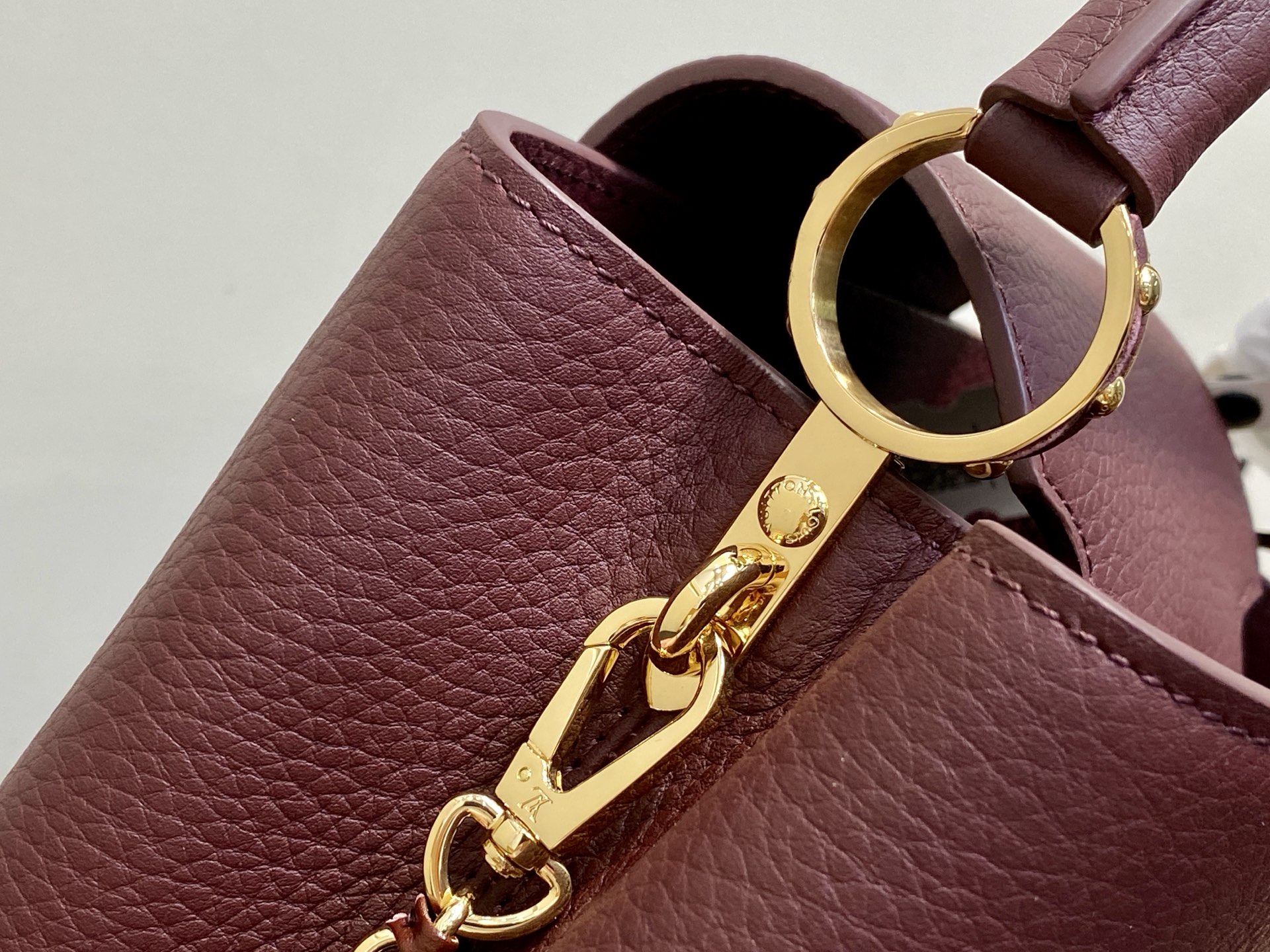 【顶级原单】M25893酒红色 全皮cap那英款系列 Capucines bb 手袋 m25893 酒红