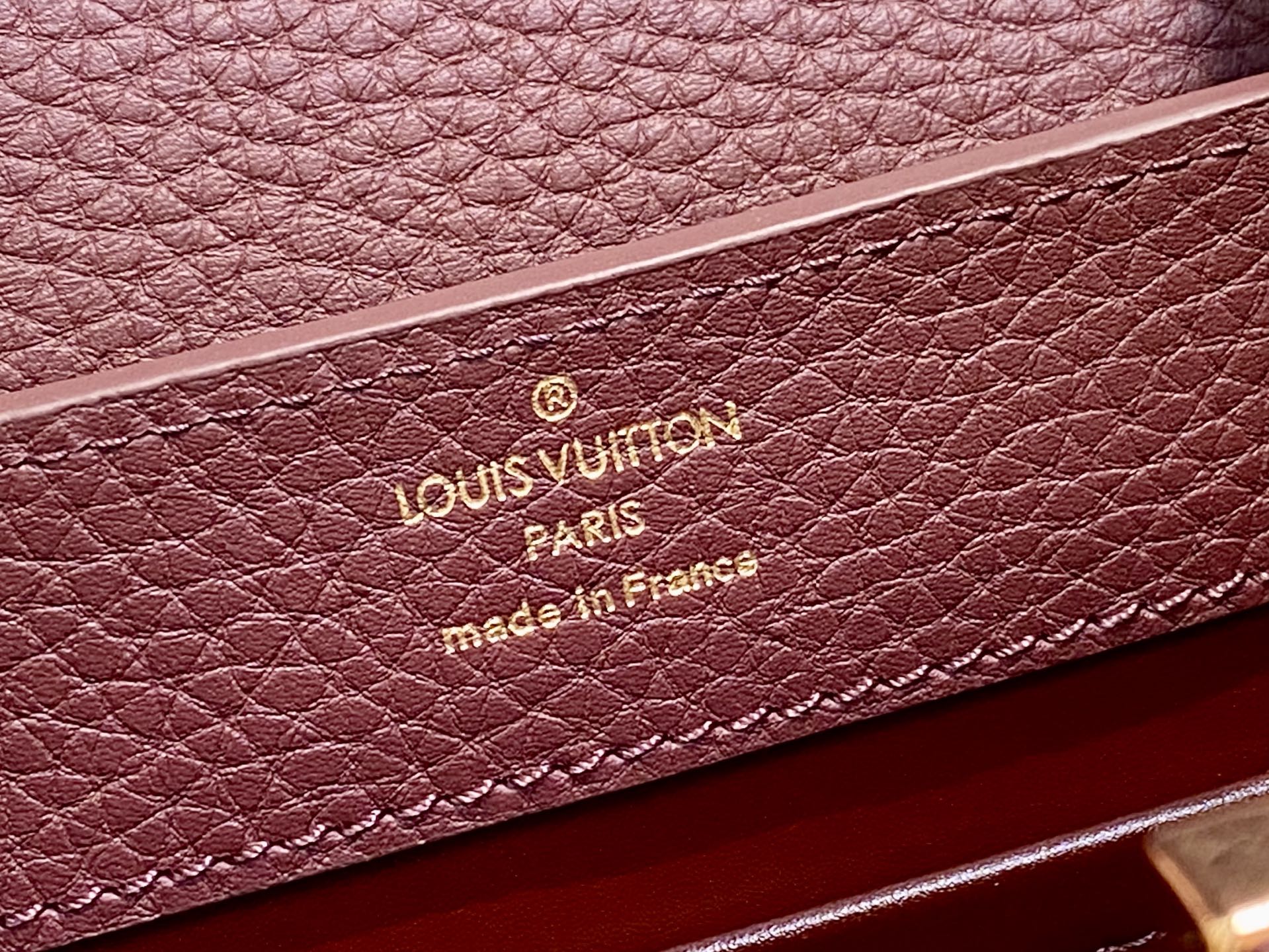 【顶级原单】M25893酒红色 全皮cap那英款系列 Capucines 迷你手袋 m25893 酒红色