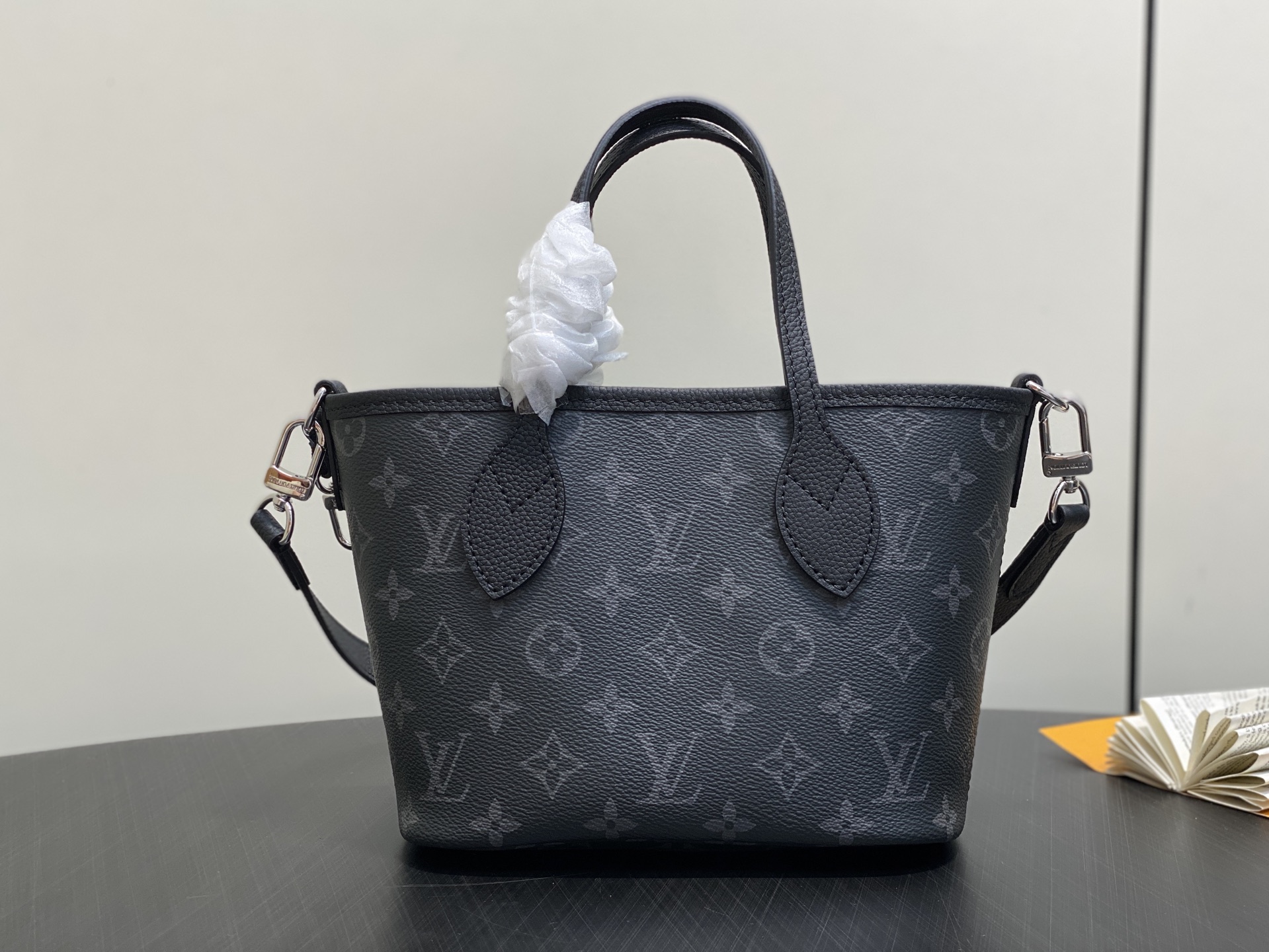 【顶级原单】M15210黑花黑色 双面购物袋 Neverfull Bandouliere Inside 