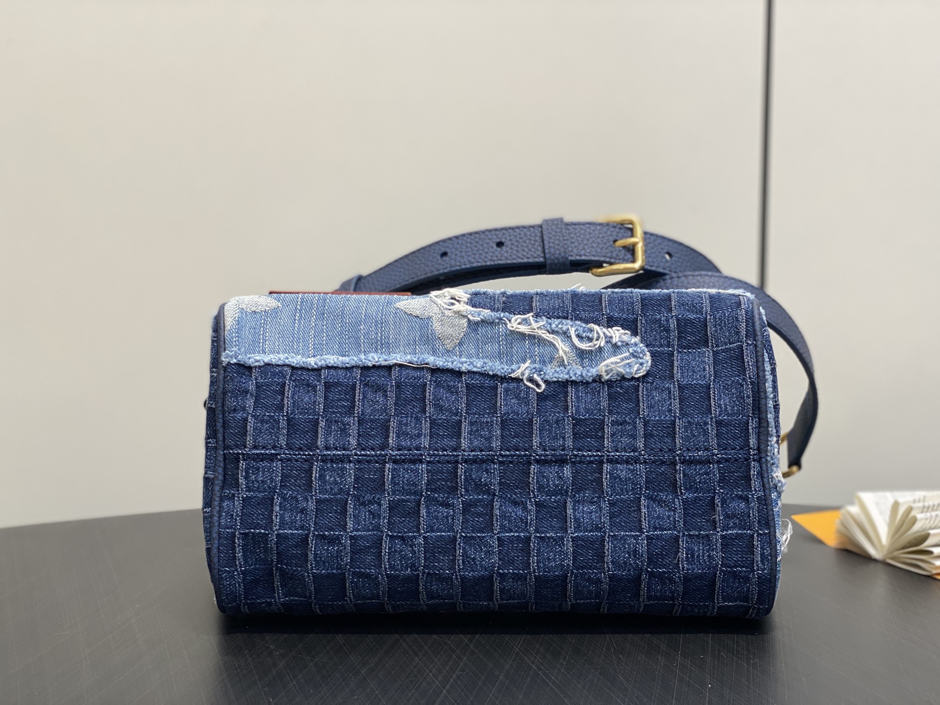 【顶级原单】M15276蓝色 全钢五金 丹宁牛仔布speedy枕头包 当季新款 SPEEDY 25 BA