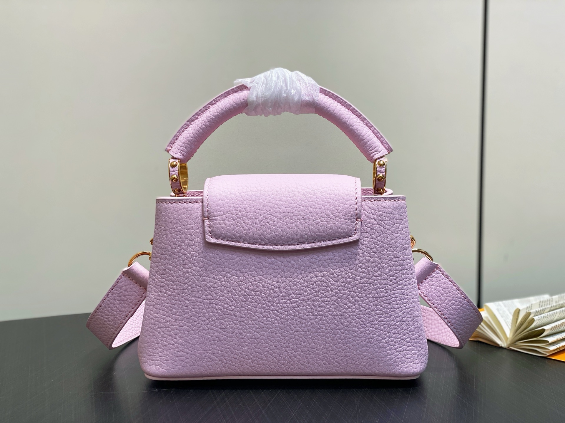 【顶级原单】M14970粉紫 M14381 链条全皮cap那英款 CAPUCINES 迷你手袋 本款 C