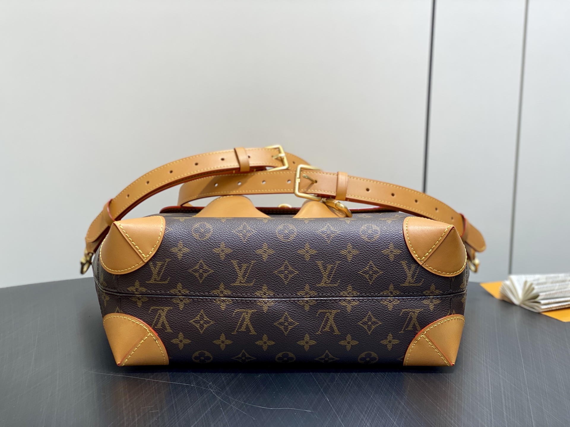 【顶级原单】M25989老花黄皮 复古男包双肩包 STEAMER 30 手袋 本款 Steamer 30