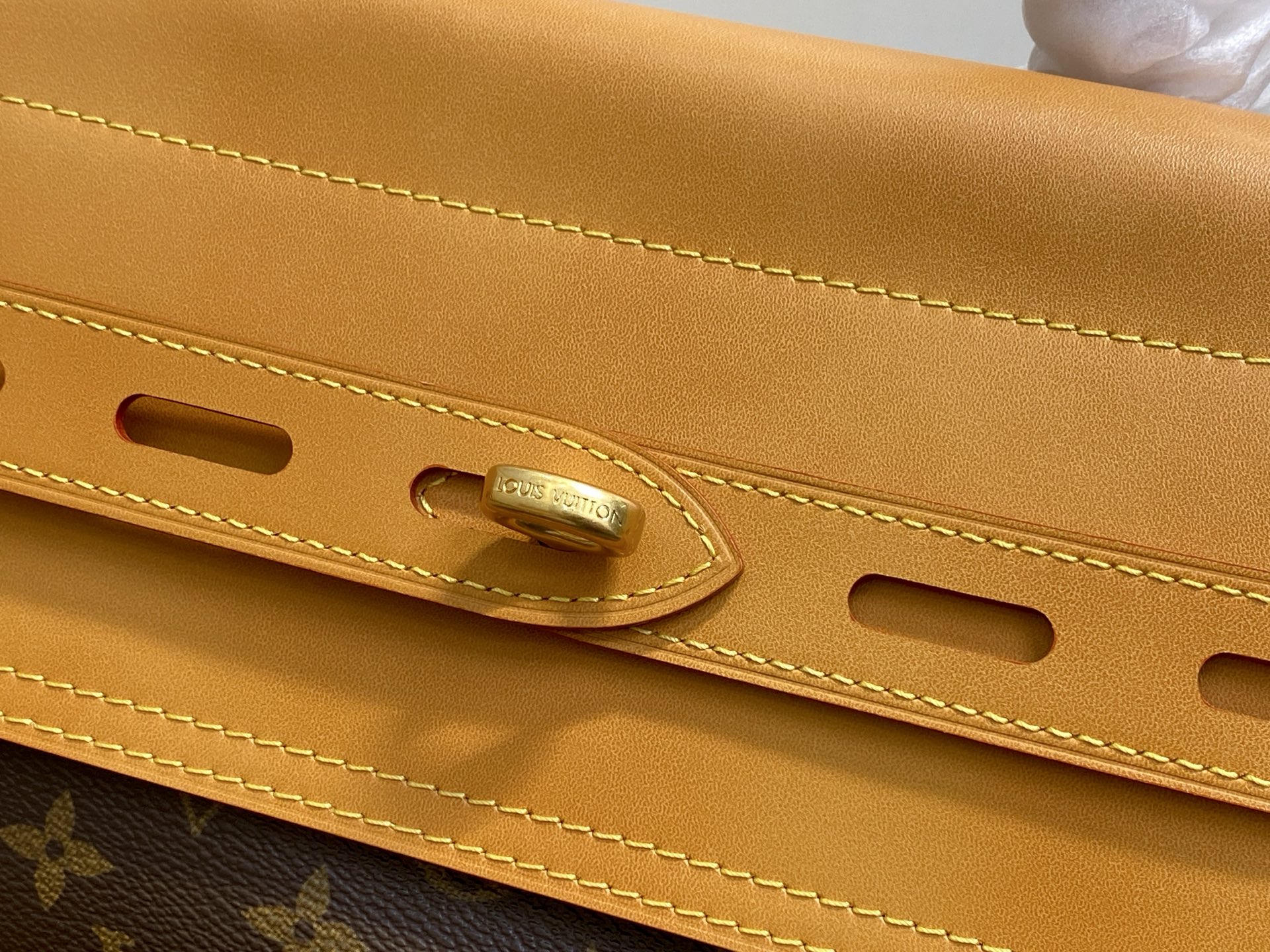 【顶级原单】M25989老花黄皮 复古男包双肩包 STEAMER 30 手袋 本款 Steamer 30