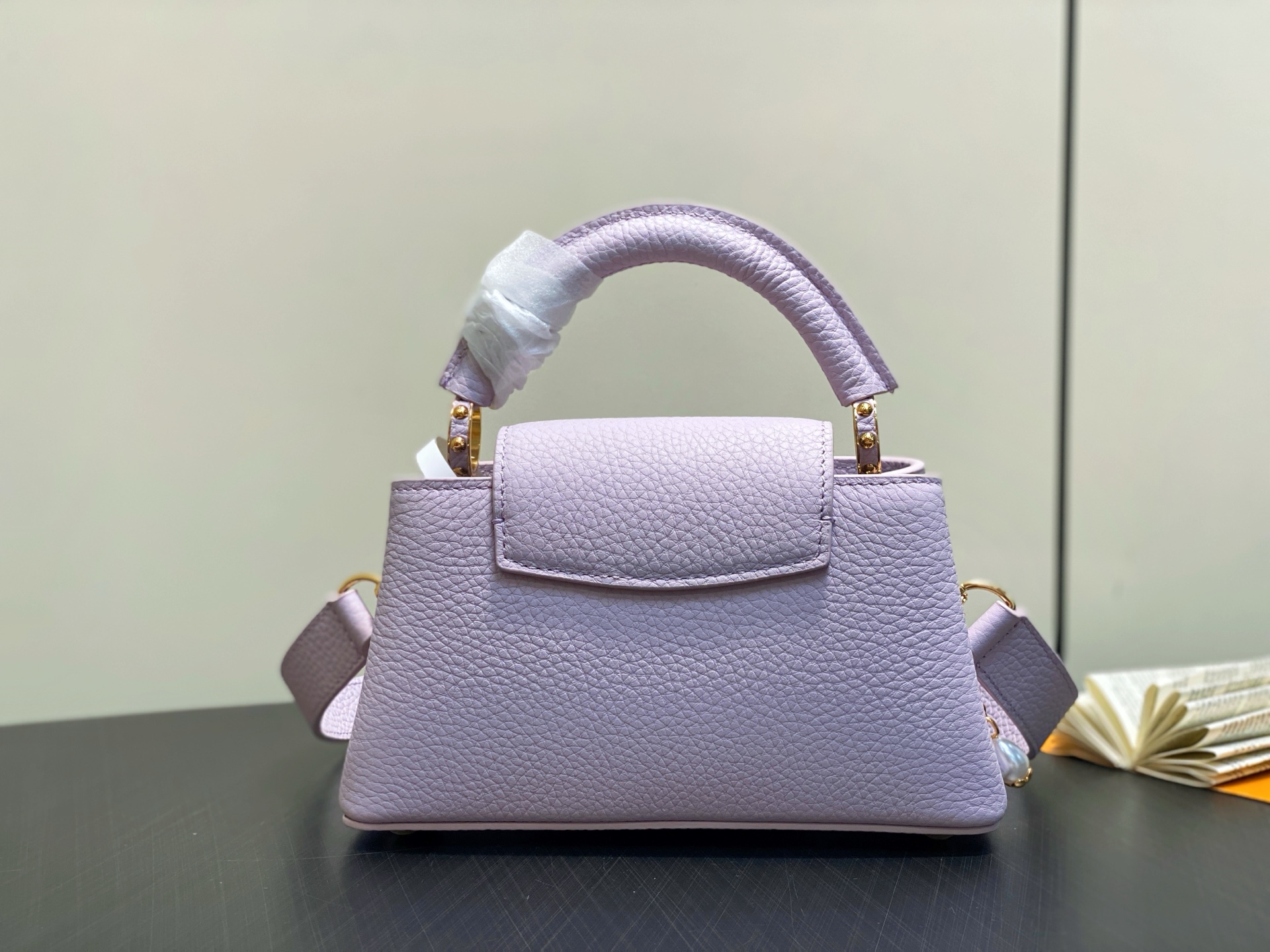 【顶级原单】M25862香芋紫 全皮链条cap那英款 Capucines 迷你手袋 本款 Capucin