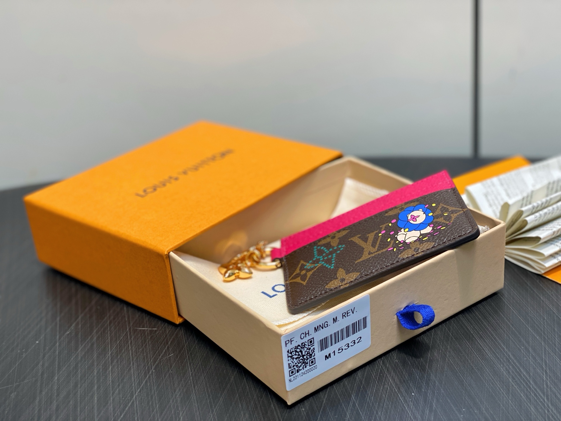 【顶级原单】M15332丝印 圣诞款卡包 LV CHARMS 卡夹 m15324 老花/蓝色（圣诞） m