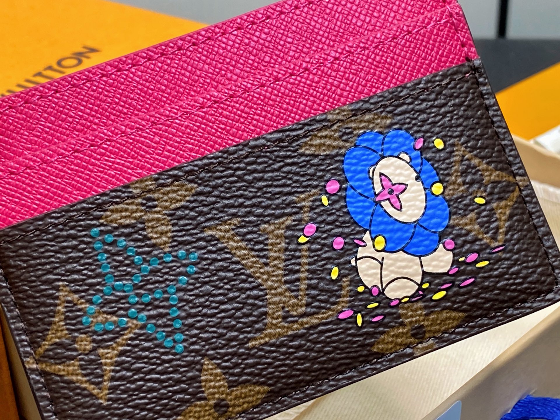 【顶级原单】M15332丝印 圣诞款卡包 LV CHARMS 卡夹 m15324 老花/蓝色（圣诞） m