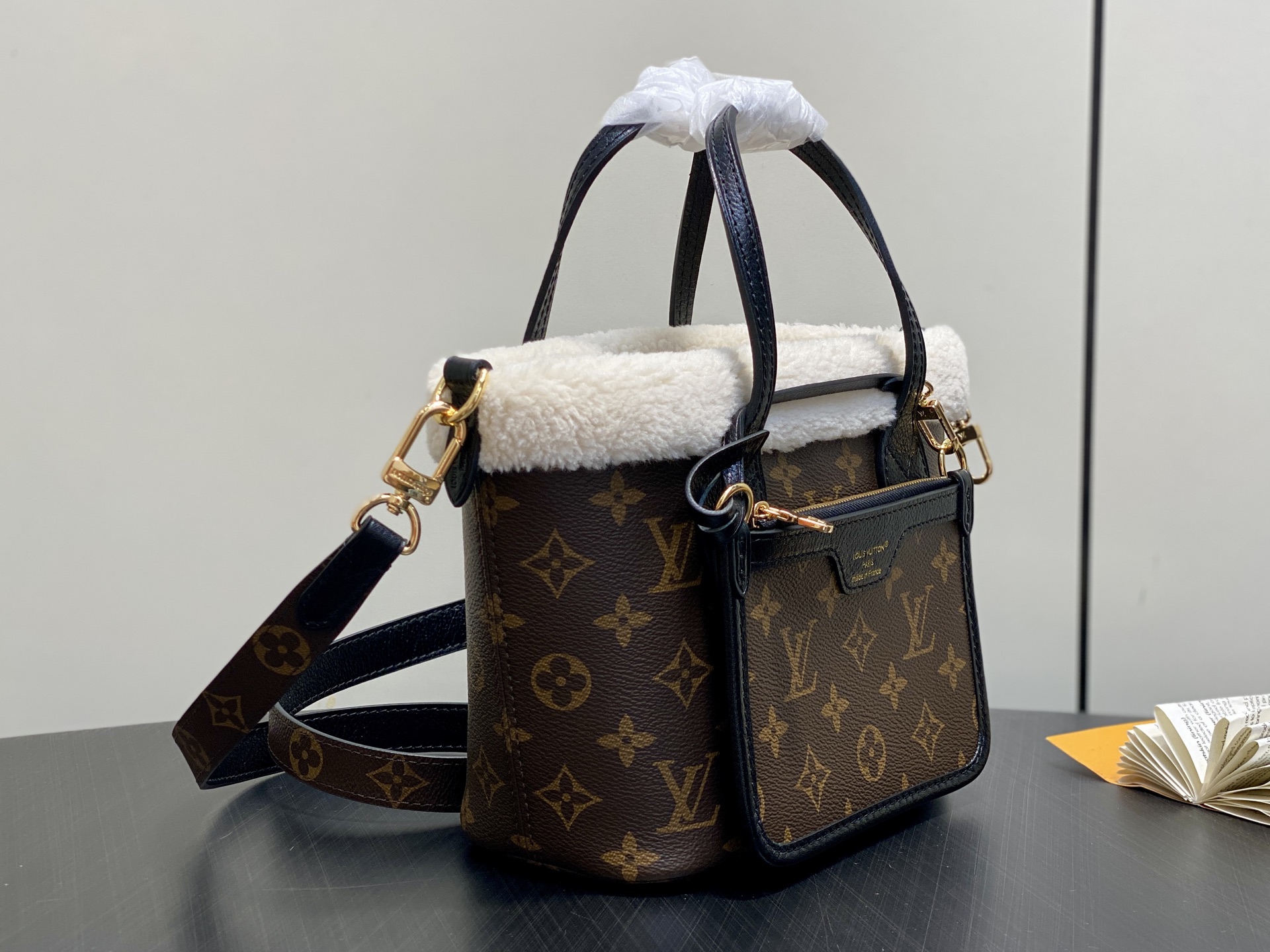 【顶级原单】M26315老花毛绒 小号购物袋子母包 NEVERFULL BANDOULIÈRE INSI