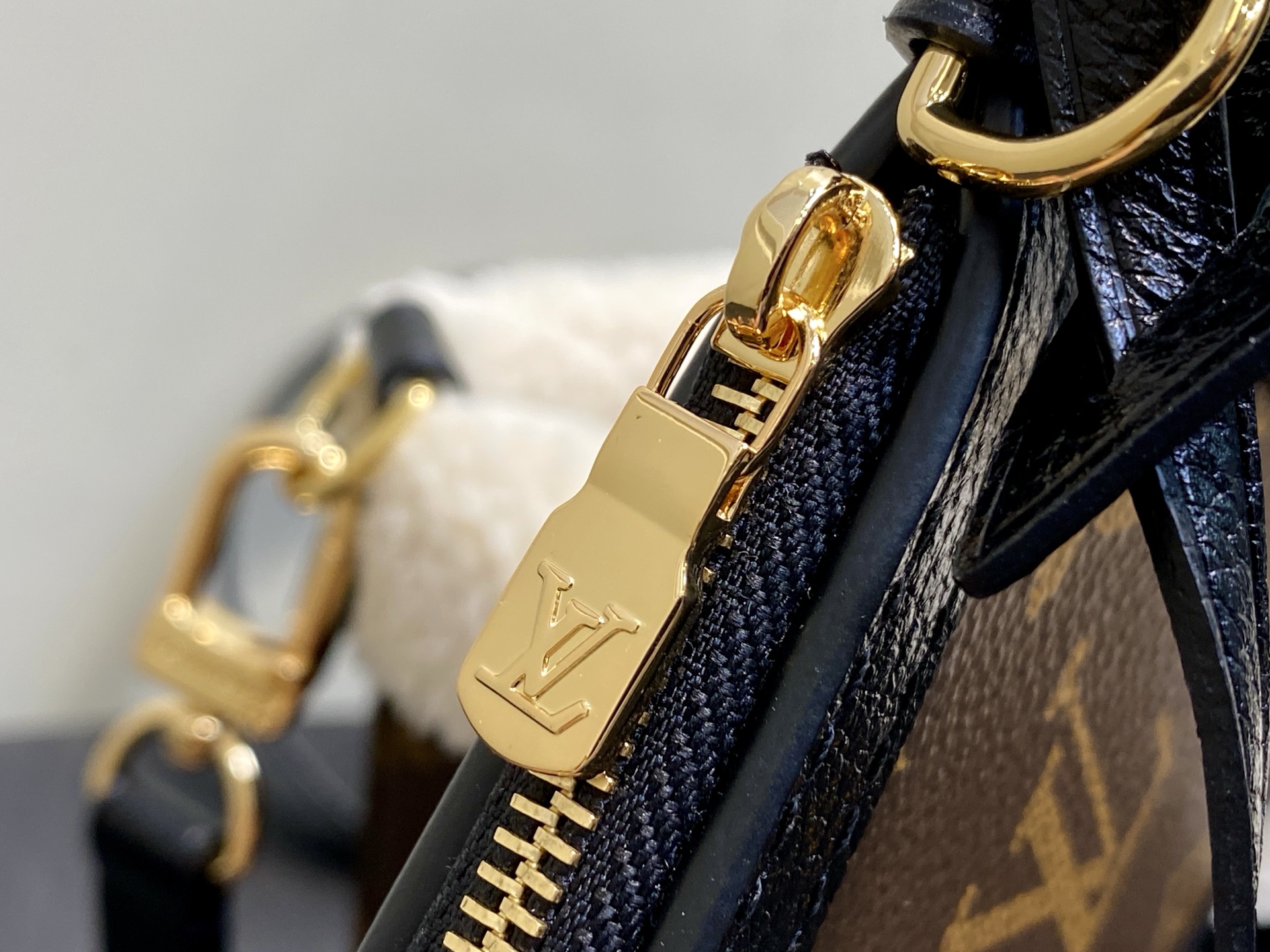 【顶级原单】M26315老花毛绒 小号购物袋子母包 NEVERFULL BANDOULIÈRE INSI