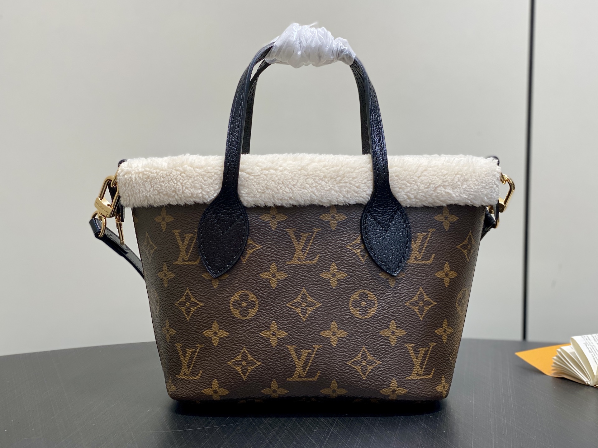 【顶级原单】M26315老花毛绒 小号购物袋子母包 NEVERFULL BANDOULIÈRE INSI