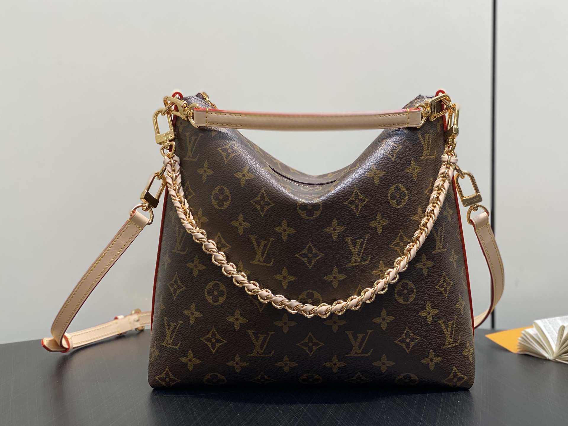 LV Style Beige Leather Top Handle Bag Lookbook Reference image 1