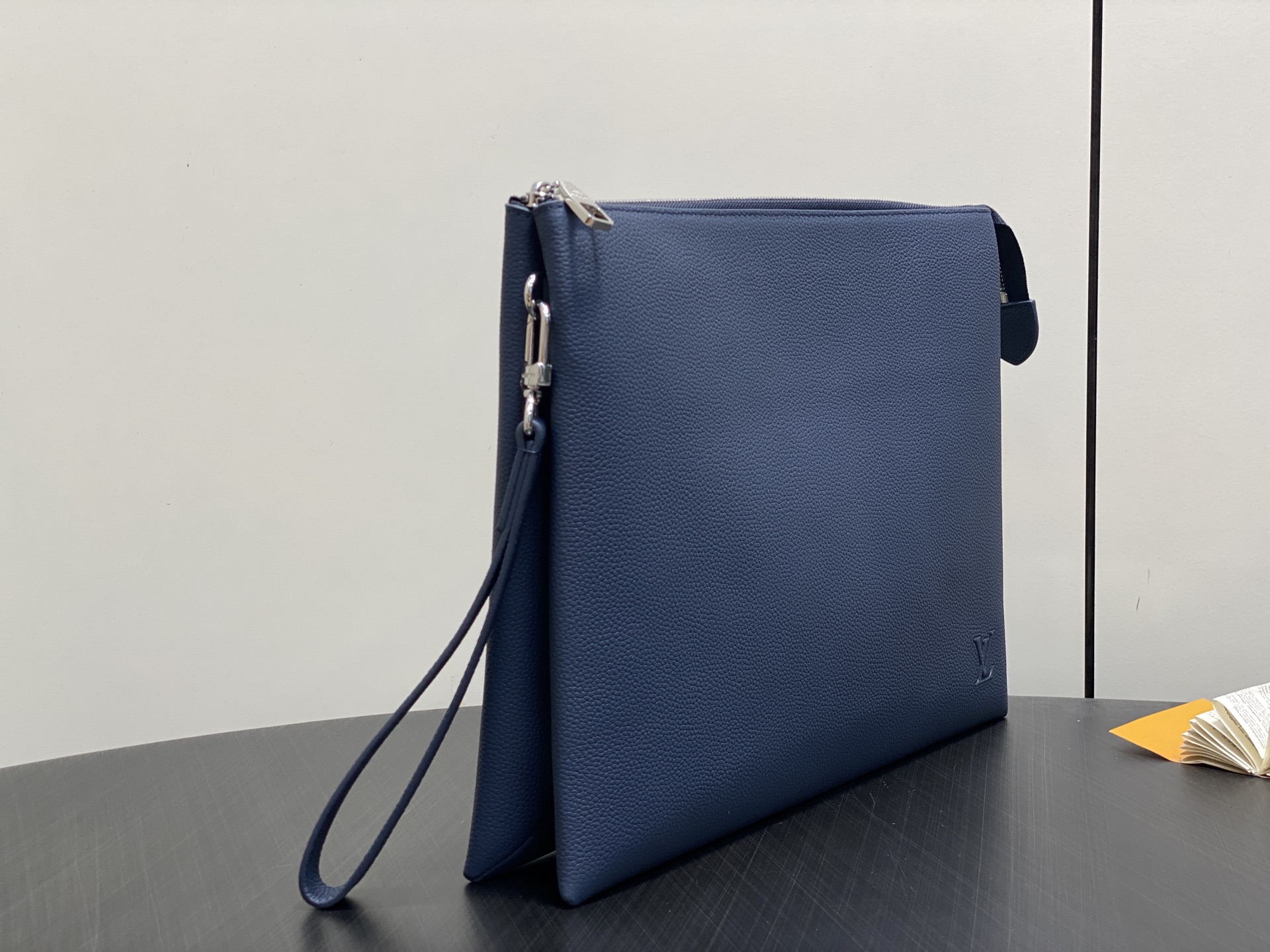 LV Style Blue Leather Clutch Lookbook Reference image 2