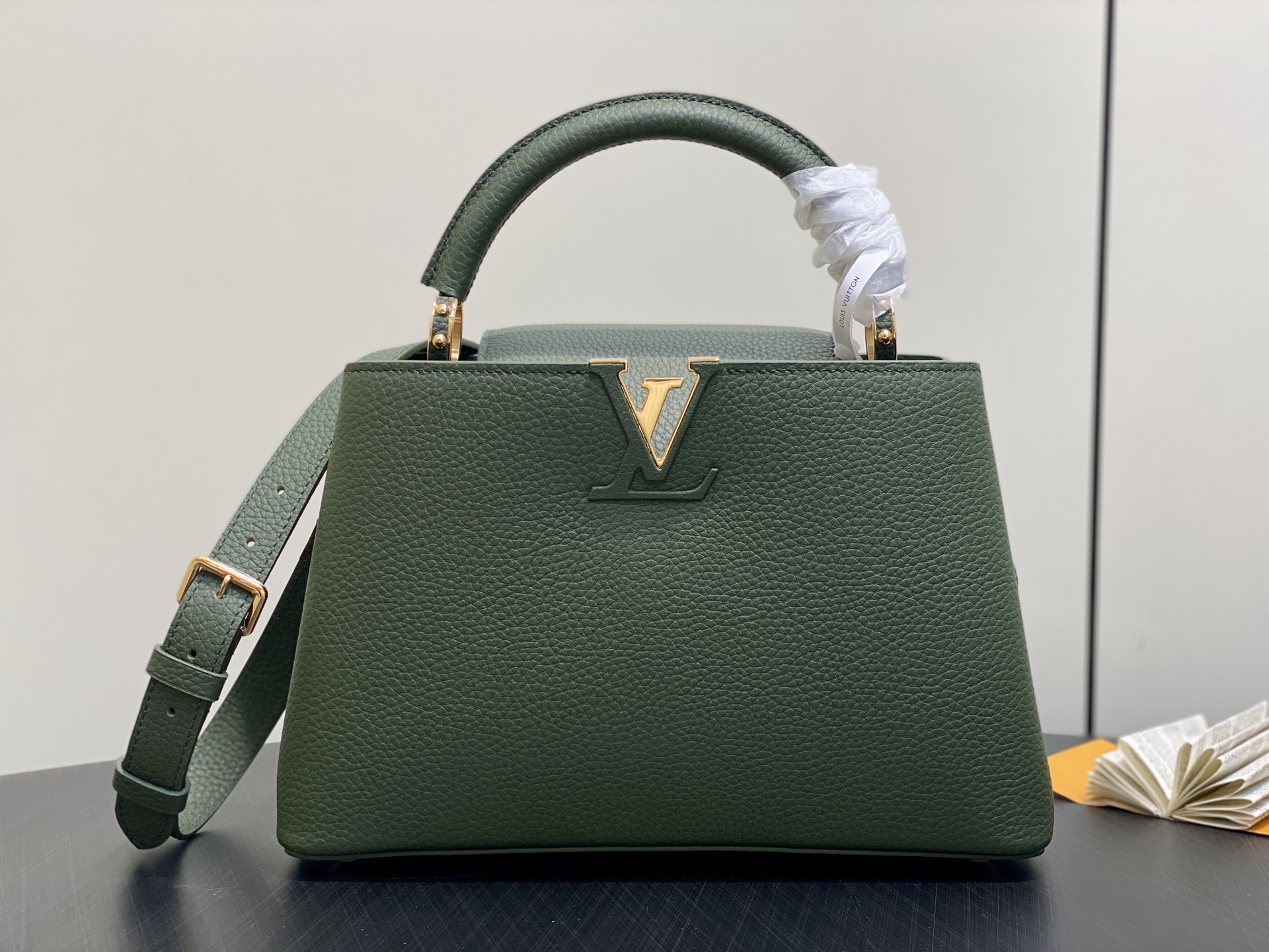 LV Style Beige Leather Top Handle Bag Lookbook Reference image 1