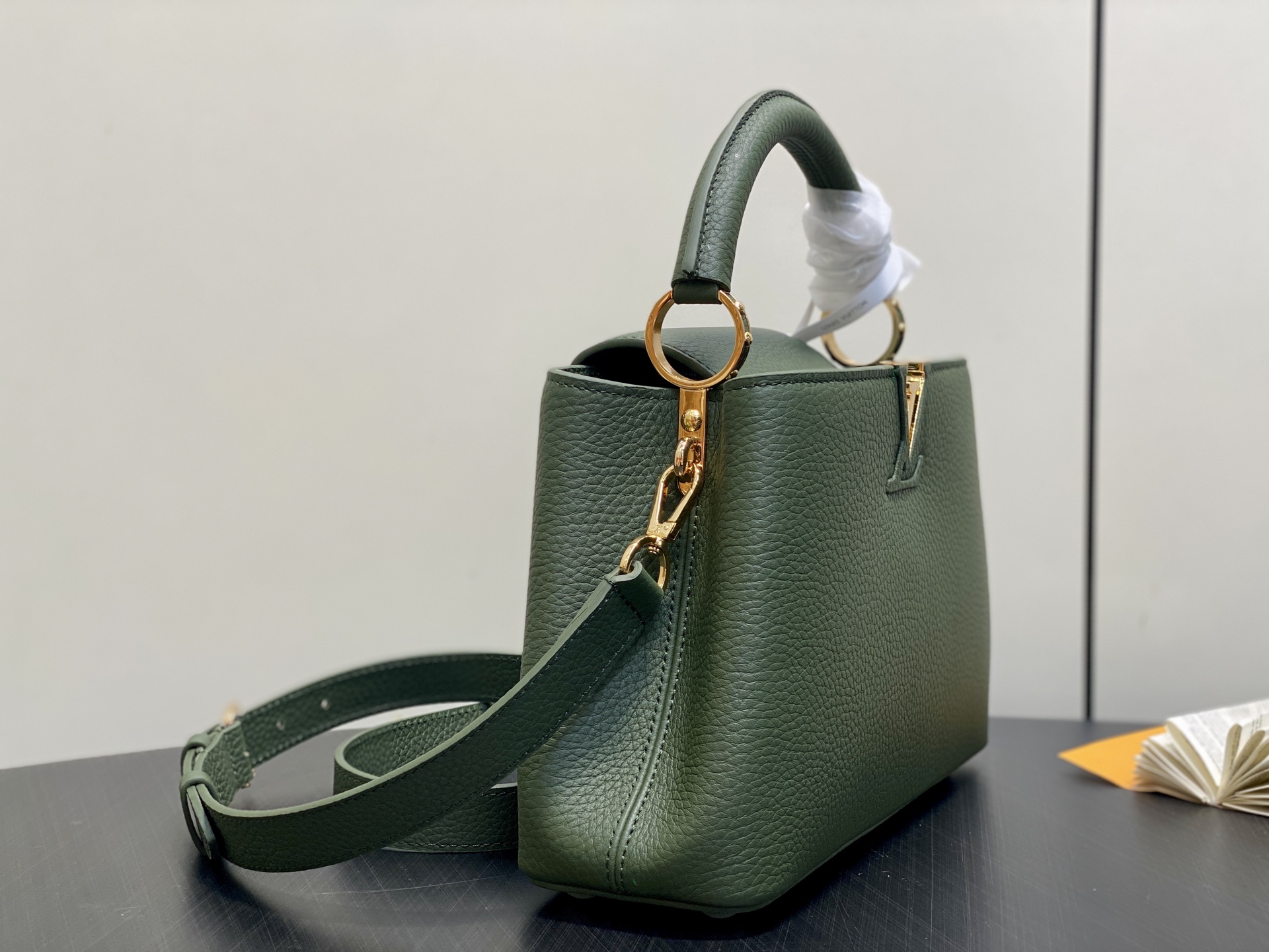 LV Style Beige Leather Top Handle Bag Lookbook Reference image 2