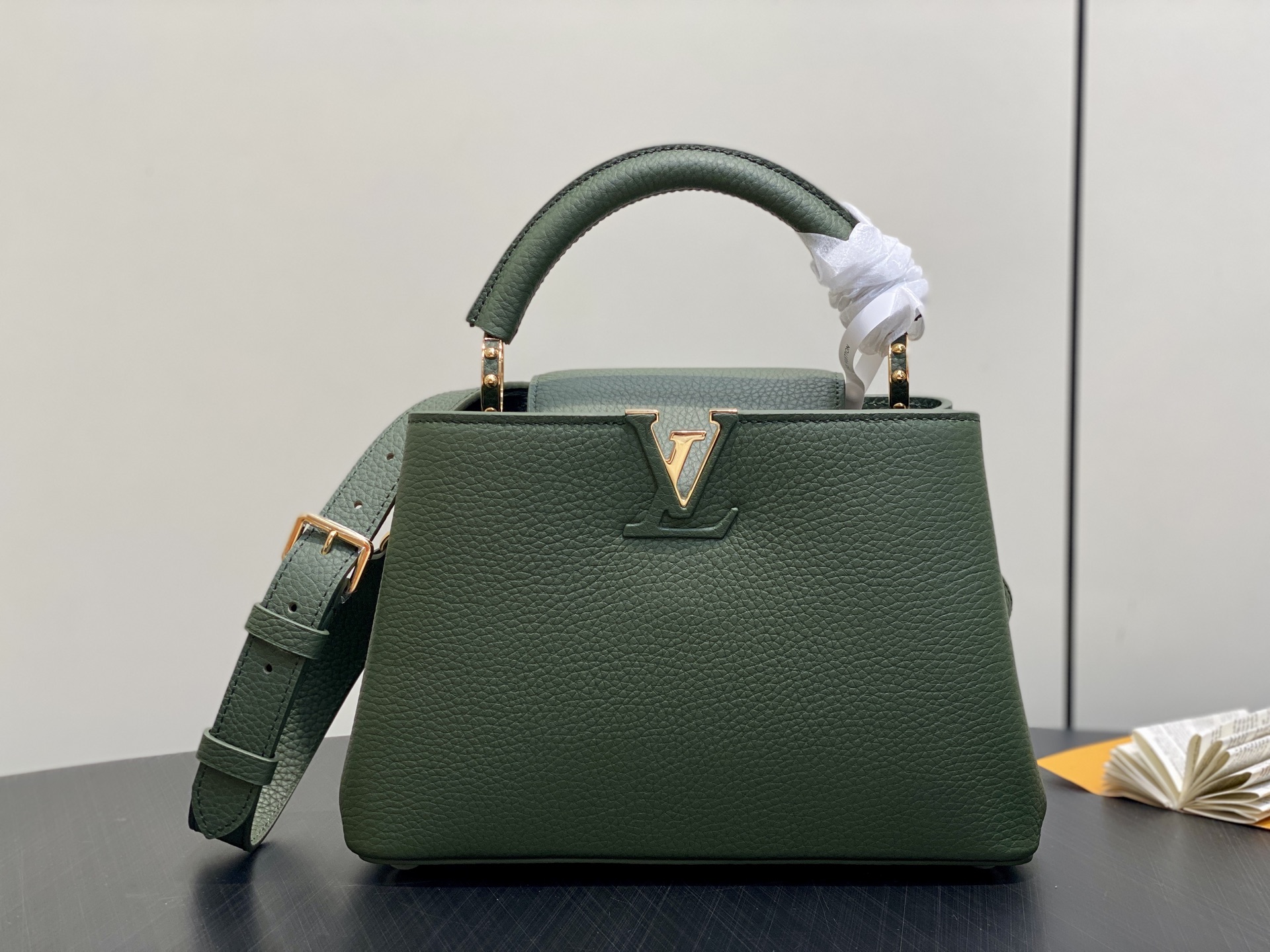 LV Style Beige Leather Top Handle Bag Lookbook Reference image 1