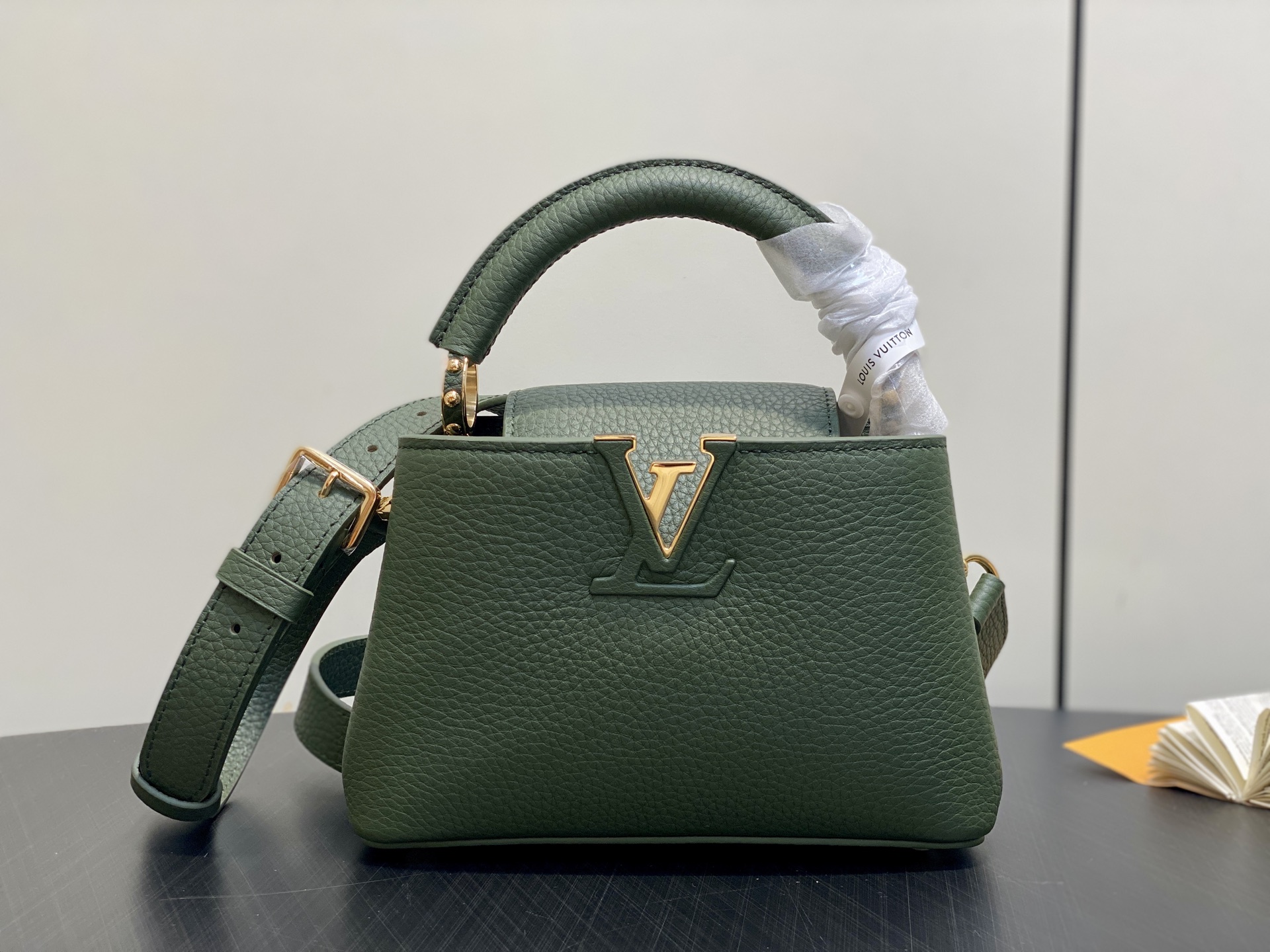 LV Style Beige Leather Top Handle Bag Lookbook Reference image 1