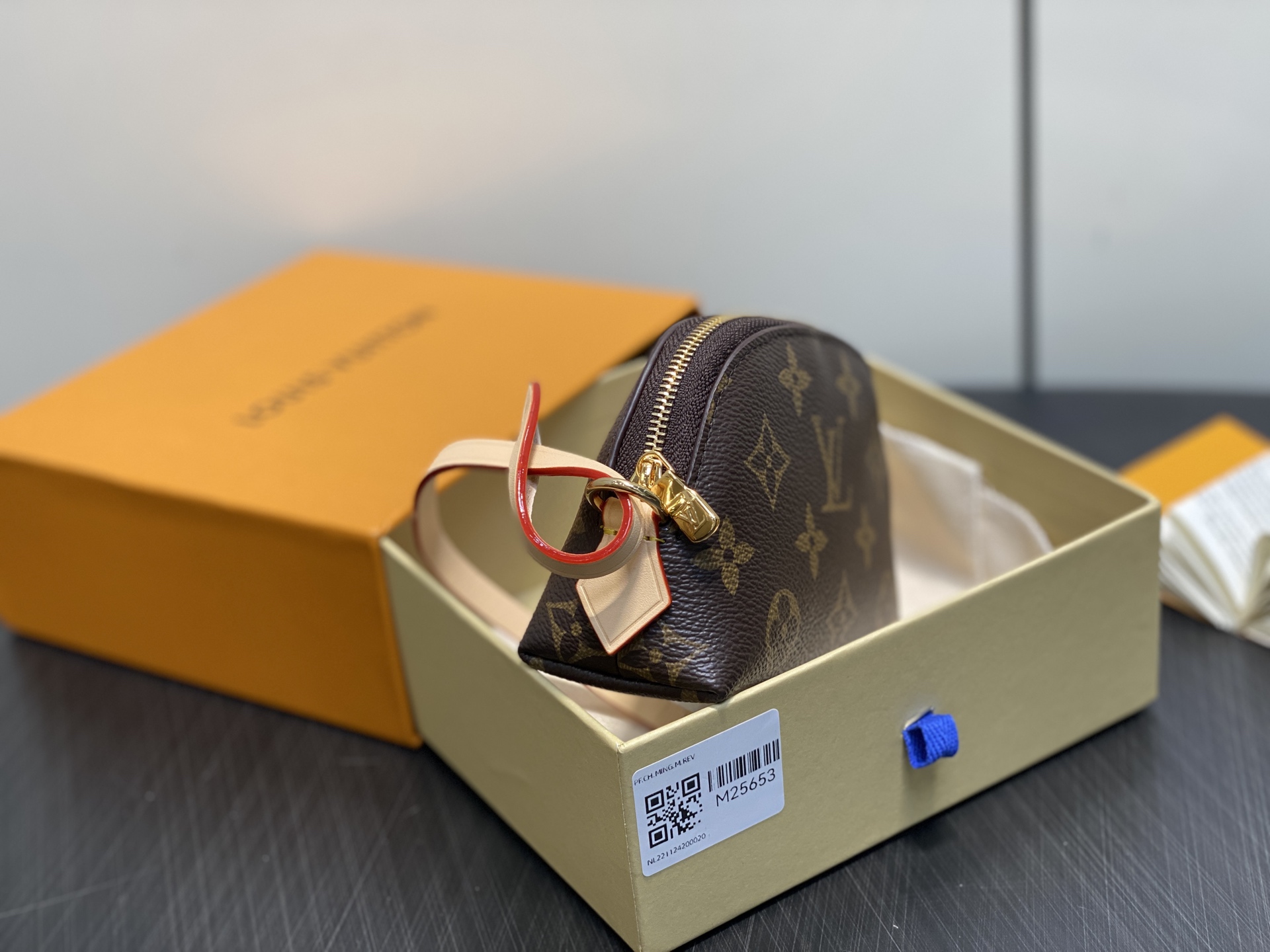 LV Style Beige Leather Keychain Lookbook Reference image 2