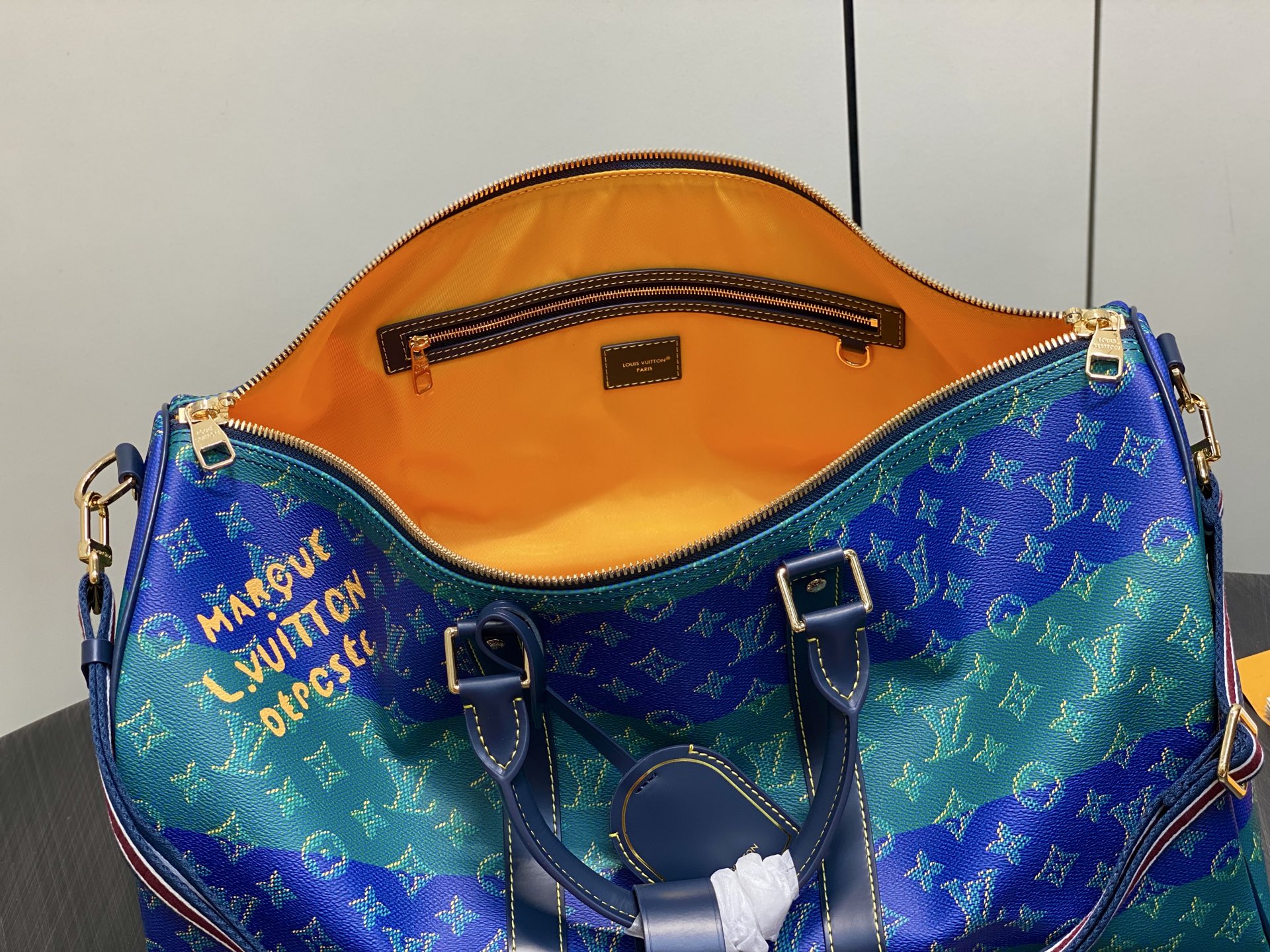 Louis Vuitton Keepall Bandouliere 50 Blue Green Monogram 50cm travel