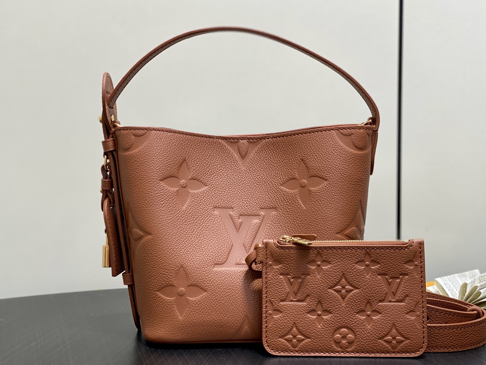 LV Style Black Leather Top Handle Bag Lookbook Reference image 2