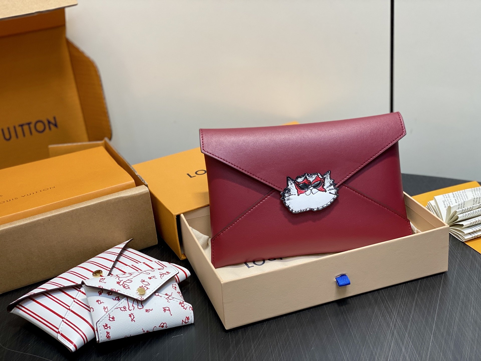 LV Style Beige Leather Clutch Lookbook Reference image 1