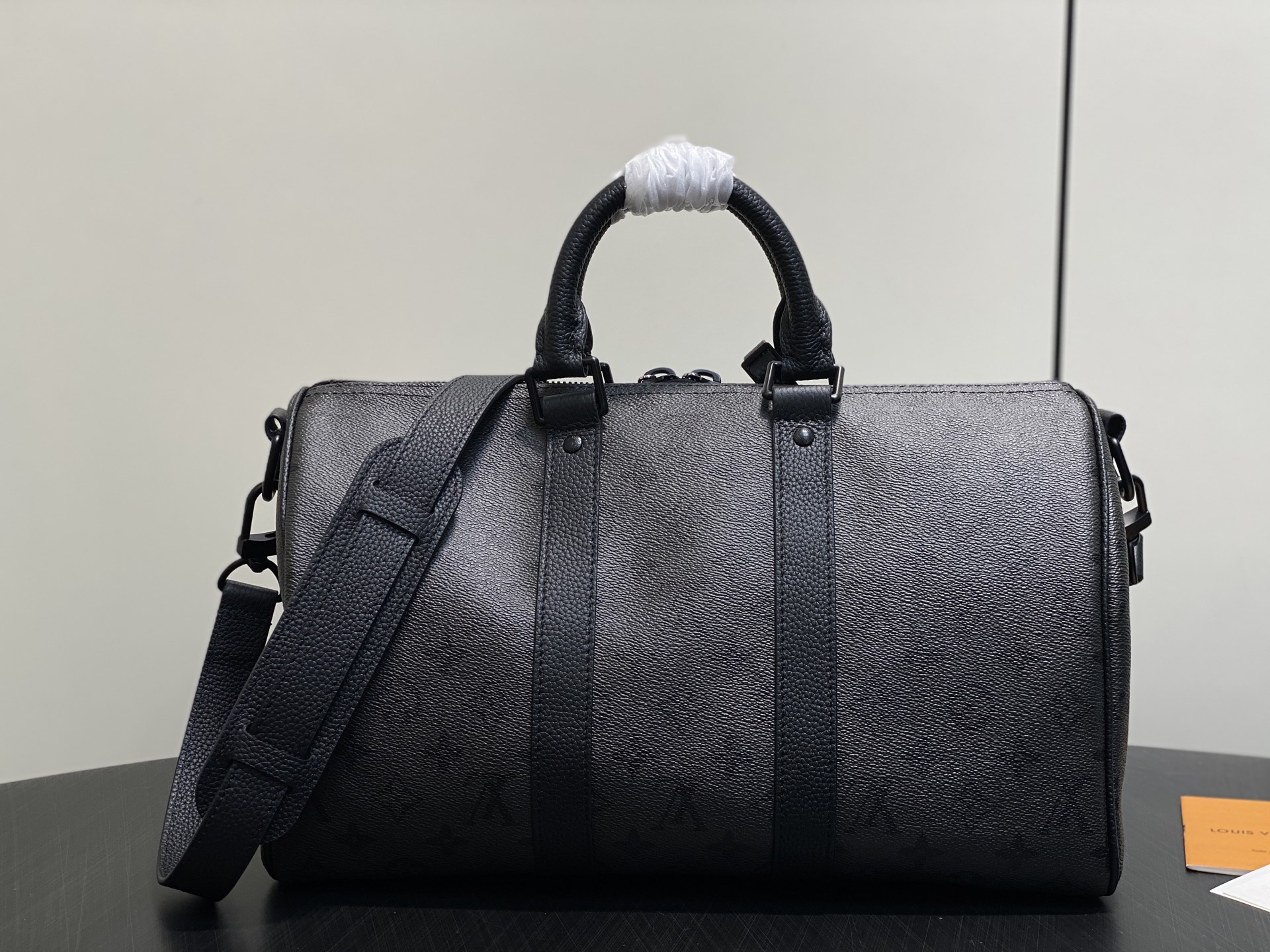 Louis Vuitton Keepall Bandouli re 35 black Monogram Midnight leather 35cm travel