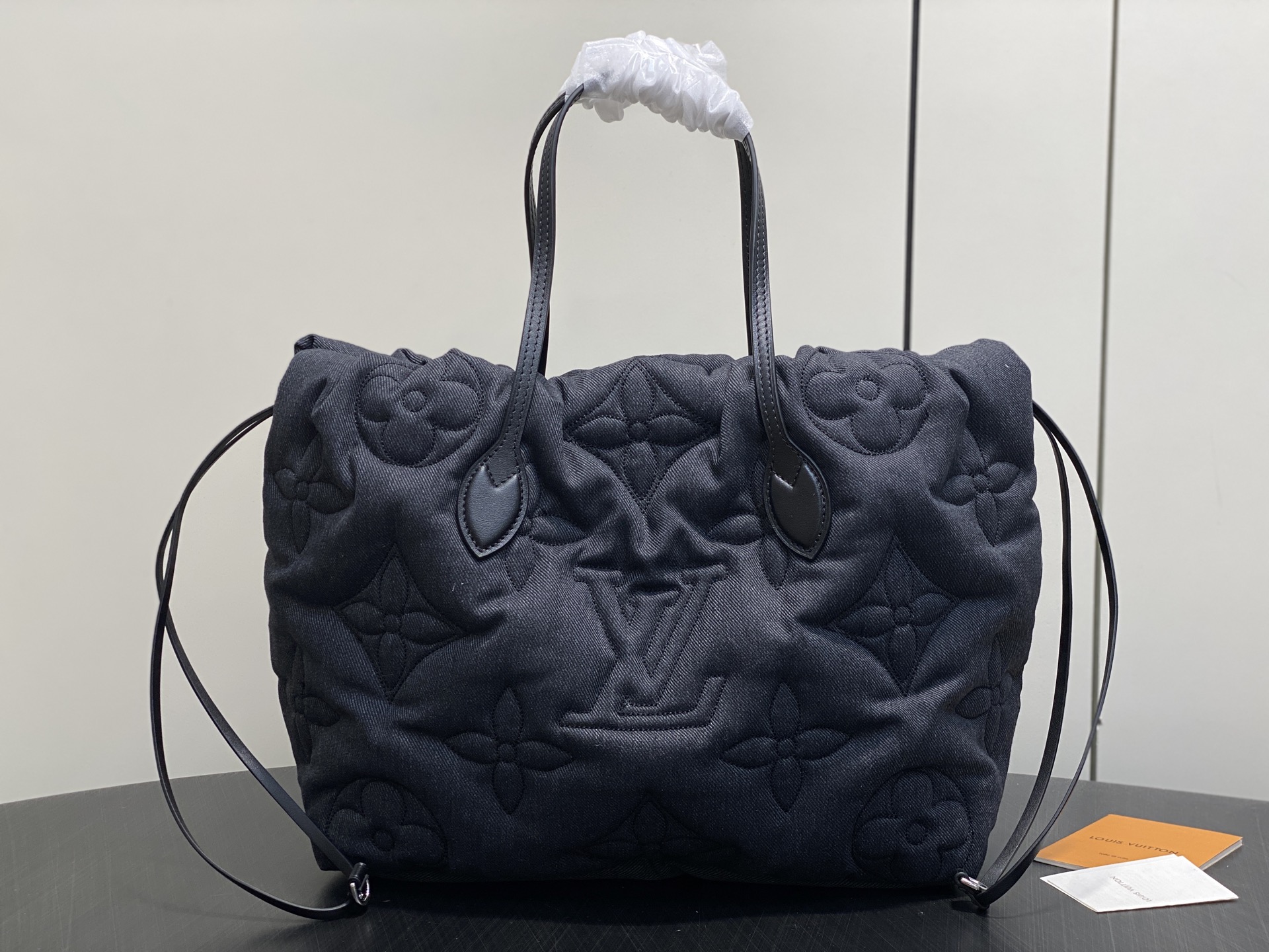 LV Style Black Denim Tote Bag Lookbook Reference image 2