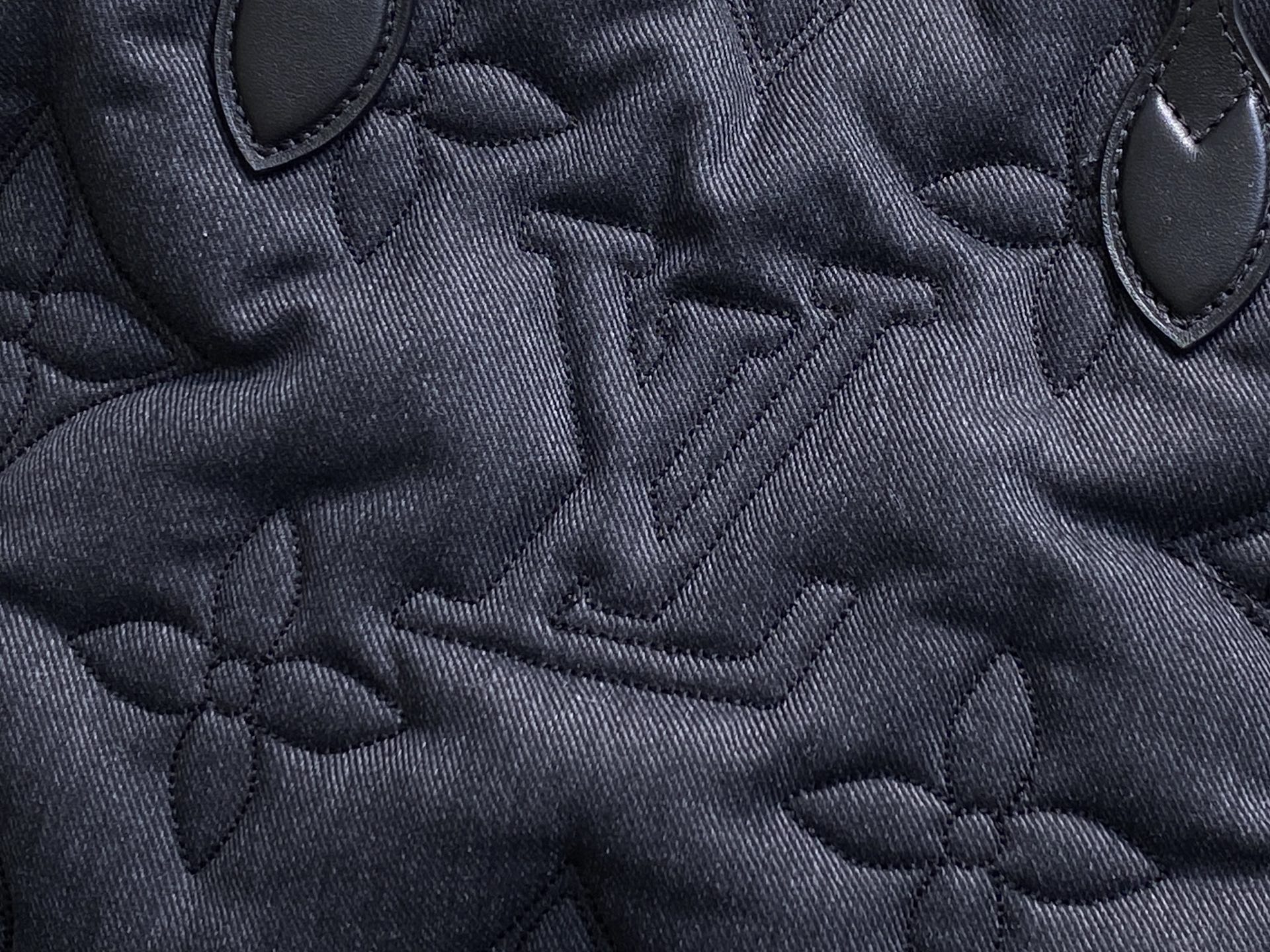 LV Style Black Denim Tote Bag Bags Tote Bag detail image 6 from source 760046