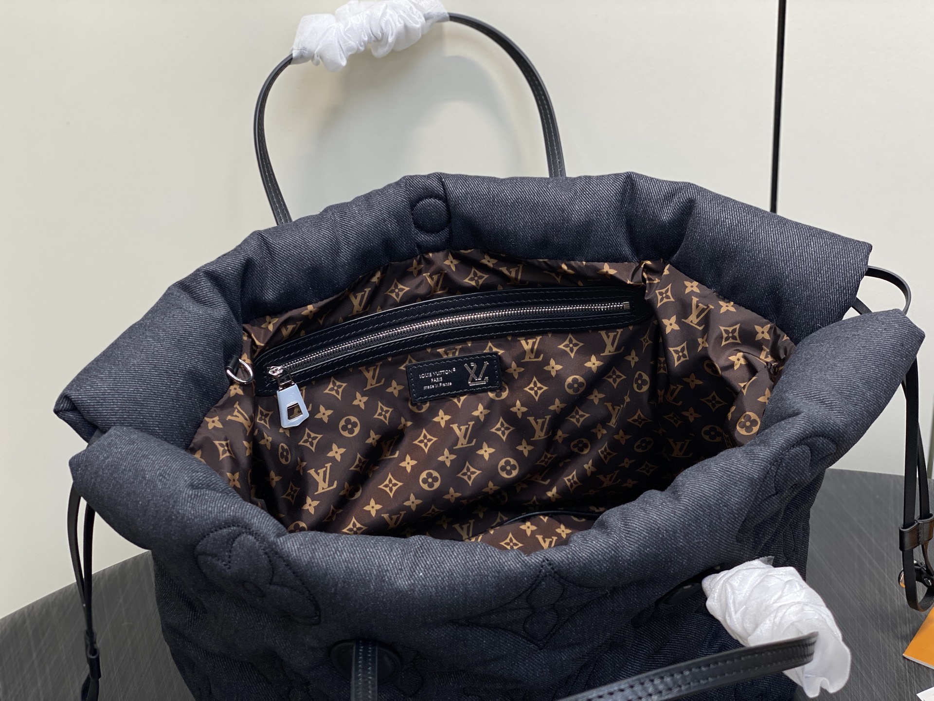 LV Style Black Denim Tote Bag Bags Tote Bag detail image 7 from source 760046