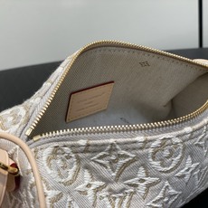【顶级原单】M29881白色提花 丹宁牛仔圆筒包腋下包 POCHETTE PAPILLON 手袋 本款 Pochette 【顶级原单】M29881白色提花 丹宁牛仔圆筒包腋下包 POCHETTE PAPILLON 手袋 本款 Pochette