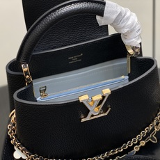 【顶级原单】M29608黑色 链条全皮cap那英款 当季新款 CAPUCINES BB 手袋 本款 Capucines 【顶级原单】M29608黑色 链条全皮cap那英款 当季新款 CAPUCINES BB 手袋 本款 Capucines