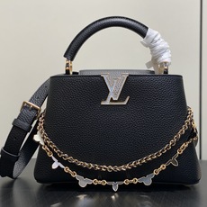 【顶级原单】M29608黑色 链条全皮cap那英款 当季新款 CAPUCINES BB 手袋 本款 Capucines 【顶级原单】M29608黑色 链条全皮cap那英款 当季新款 CAPUCINES BB 手袋 本款 Capucines