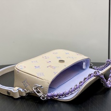 【顶级原单】M29770米白幻彩紫 全皮压花链条腋下包 本款 Wallet on Chain Ivy 手袋 取材 Mon 【顶级原单】M29770米白幻彩紫 全皮压花链条腋下包 本款 Wallet on Chain Ivy 手袋 取材 Mon