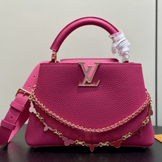 【顶级原单】M29608玫红色 链条全皮cap那英款 当季新款 CAPUCINES BB 手袋 本款 Capucines 【顶级原单】M29608玫红色 链条全皮cap那英款 当季新款 CAPUCINES BB 手袋 本款 Capucines