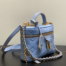 【顶级原单】M2A007蓝色 全皮压花链条包化妆包 VANITY CHAIN POUCH 手袋 m13593本款 Van 【顶级原单】M2A007蓝色 全皮压花链条包化妆包 VANITY CHAIN POUCH 手袋 m13593本款 Van