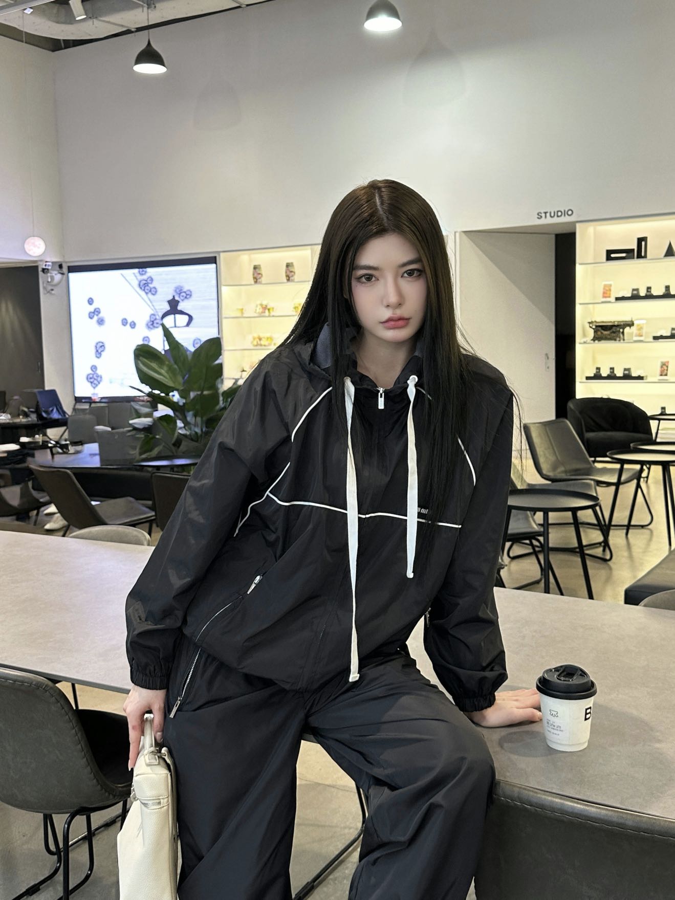 NO:322825,Jacket Trousers Model Picture, Jackets & Coats,alexander Wang19860909外套 长裤模特图,,jackets & coats,alexander wang,Women's clothing