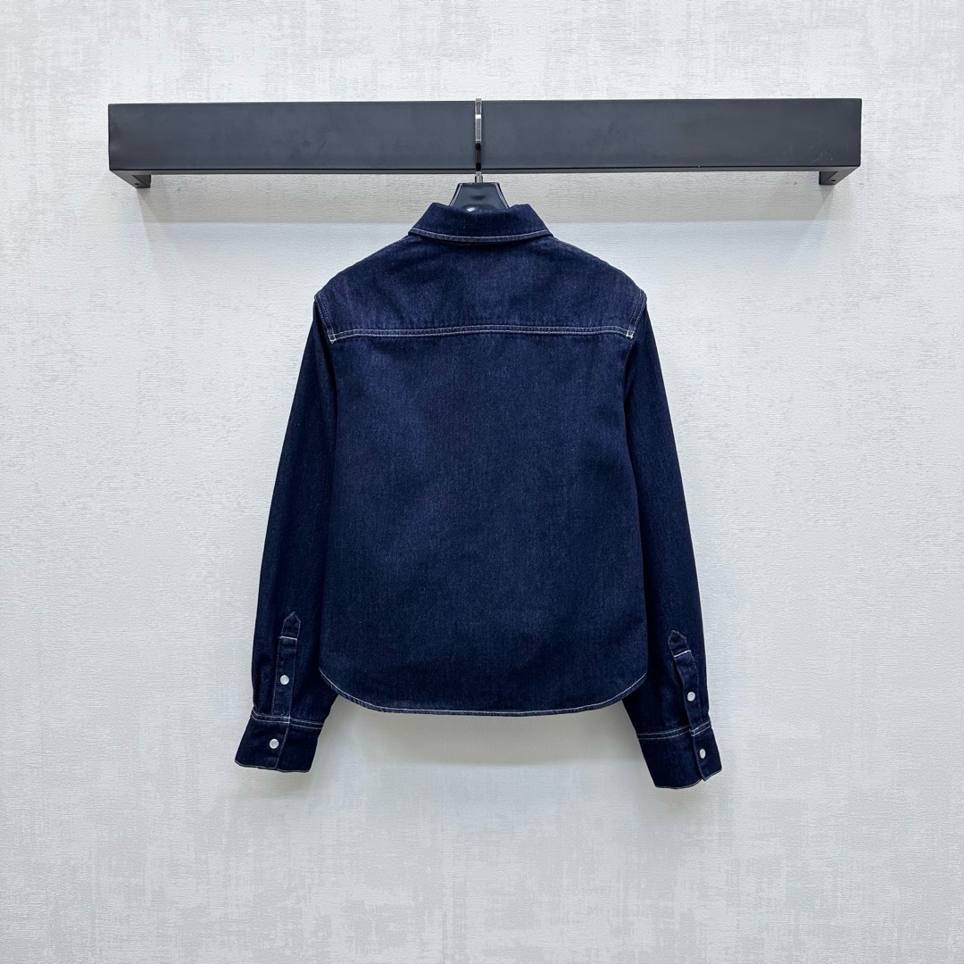 Louis Vuitton Denim Shirt with Jacquard Pocket, Retro Blue, Relaxed Fit 6 i1754663666706 4588 0 5