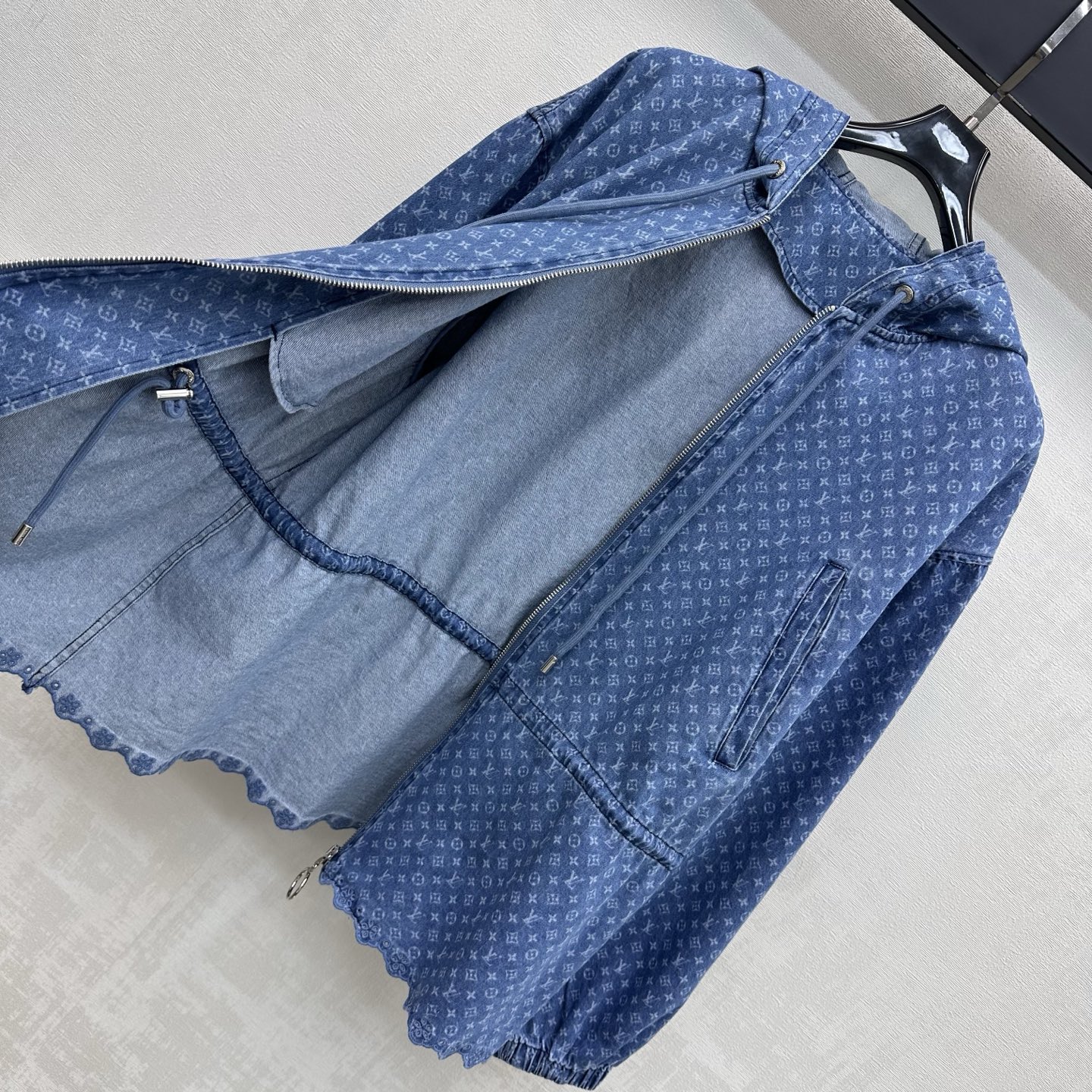 louis vuitton hooded monogram denim jacket
